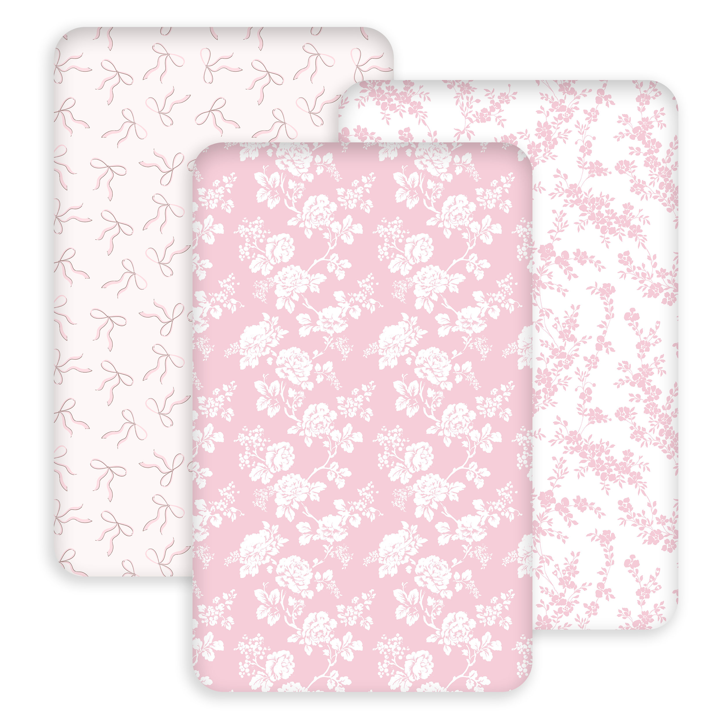 Blush Bow Bloom | Bassinet Sheets 3-Pack | 33*20''