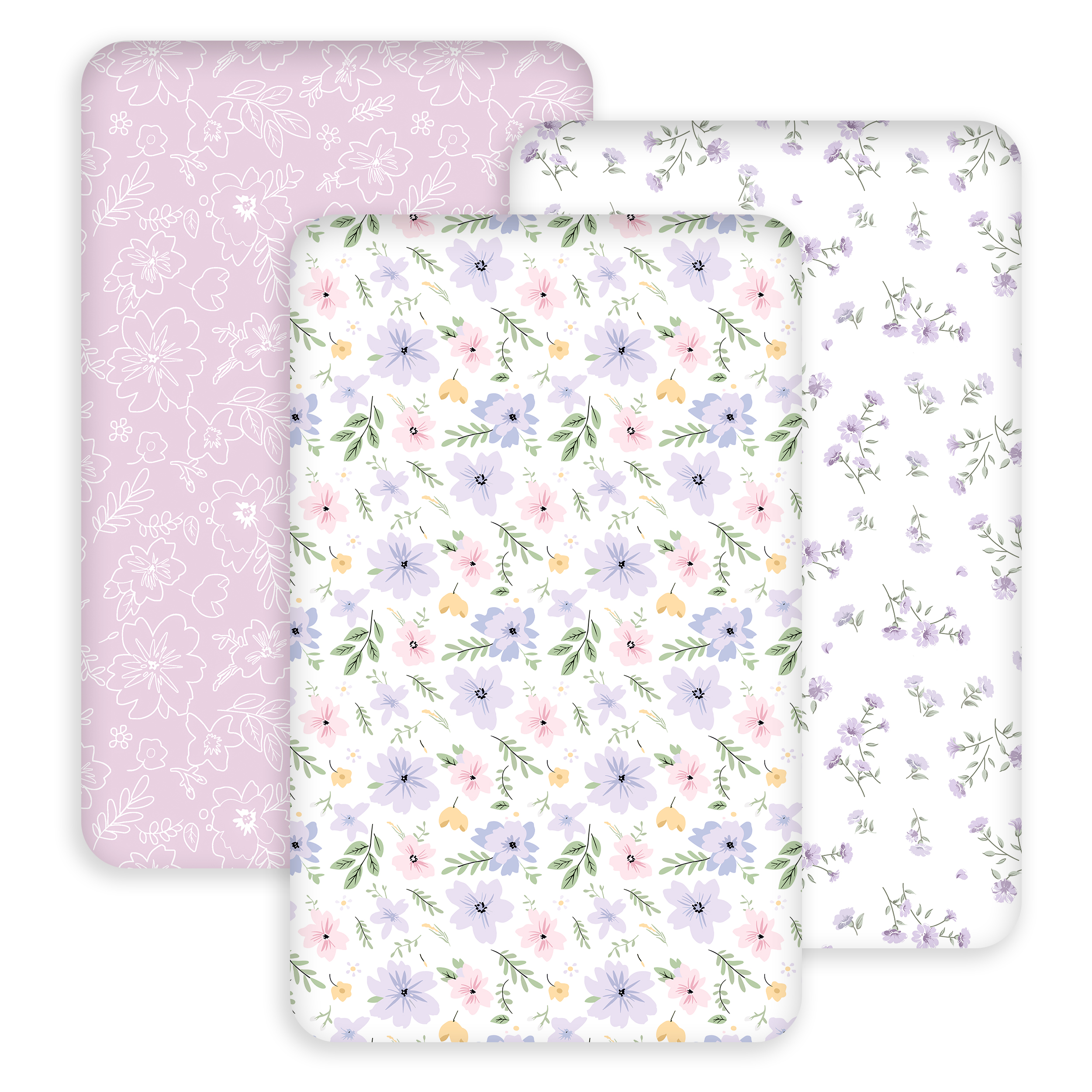 Lilac Wild Meadow | Bassinet Sheets 3-Pack | 33*20''