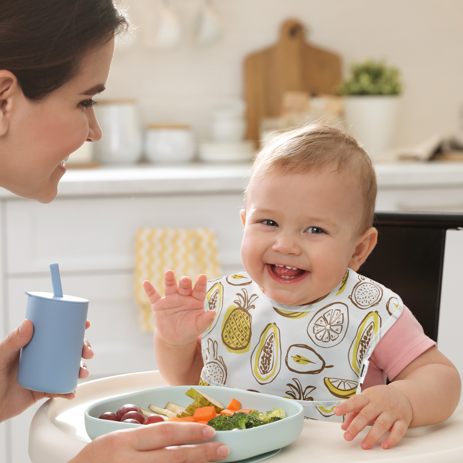 Fruit | Gllquen Baby Waterproof Bibs 5 Pack | 3-24 Months