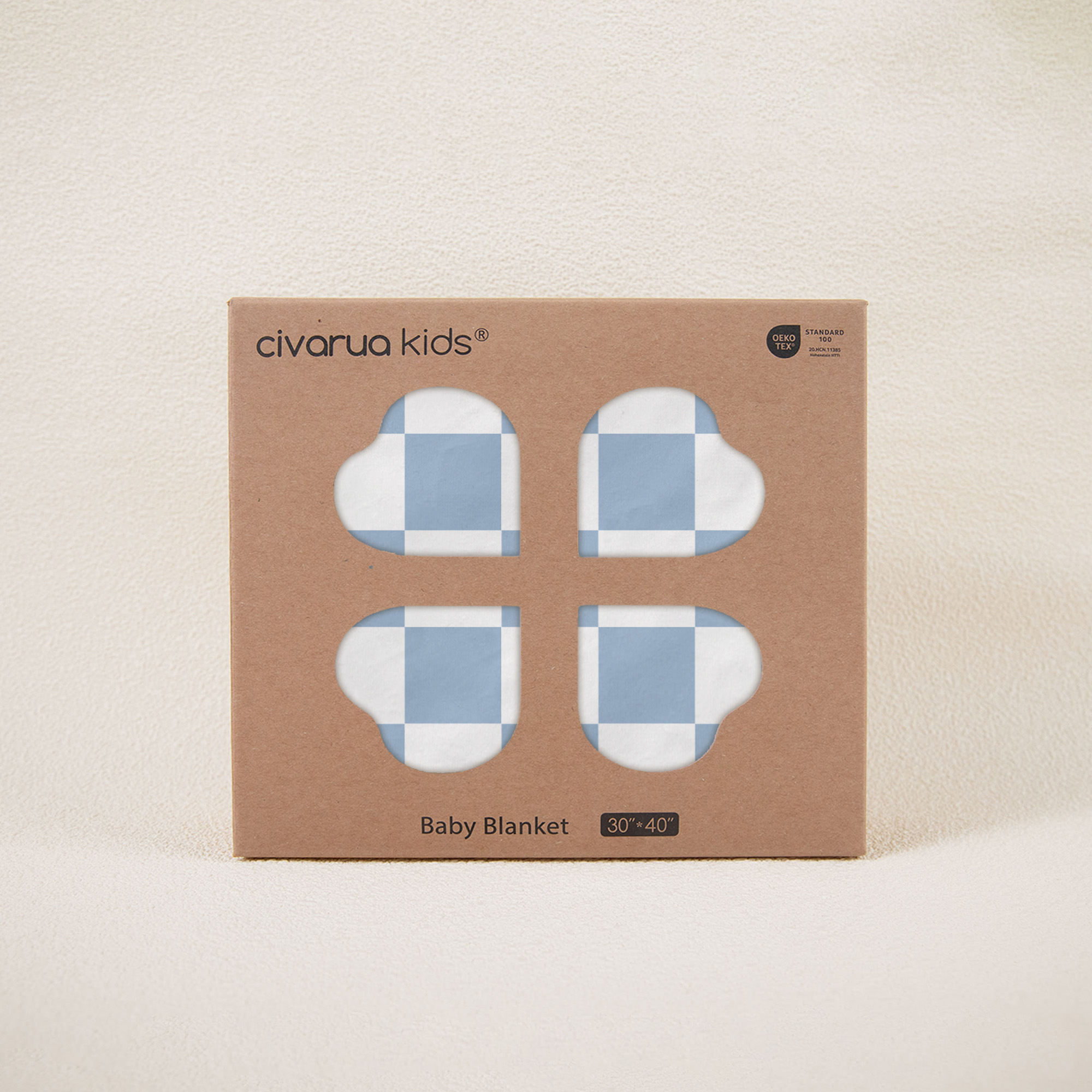 Sky Blue Checker | Fleece Plush Dot Blanket | 30''*40''