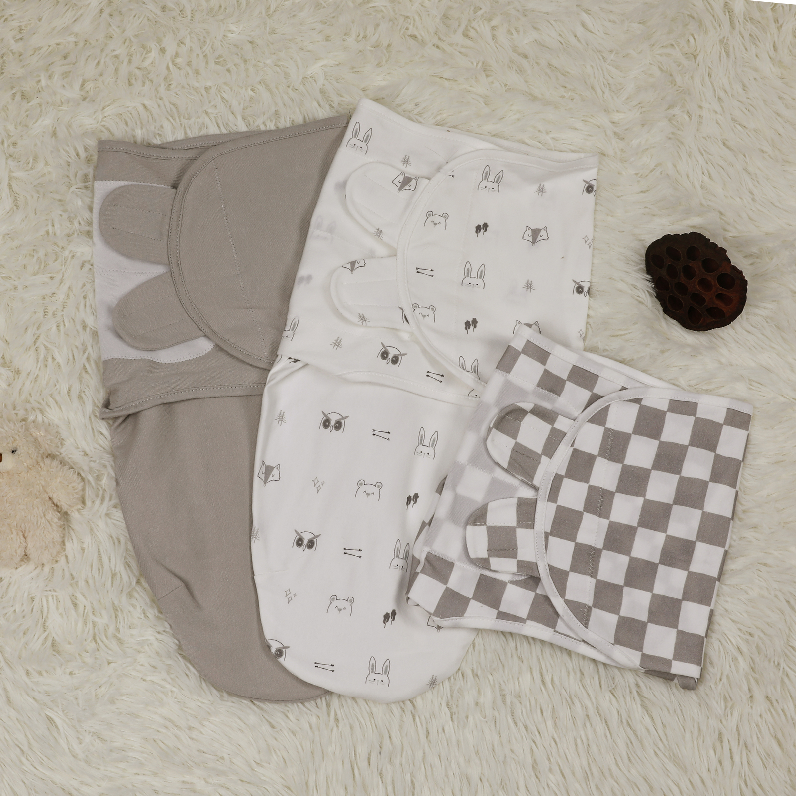 Animal Party | LyricHom baby Swaddle 0-3 Months 3 Pack
