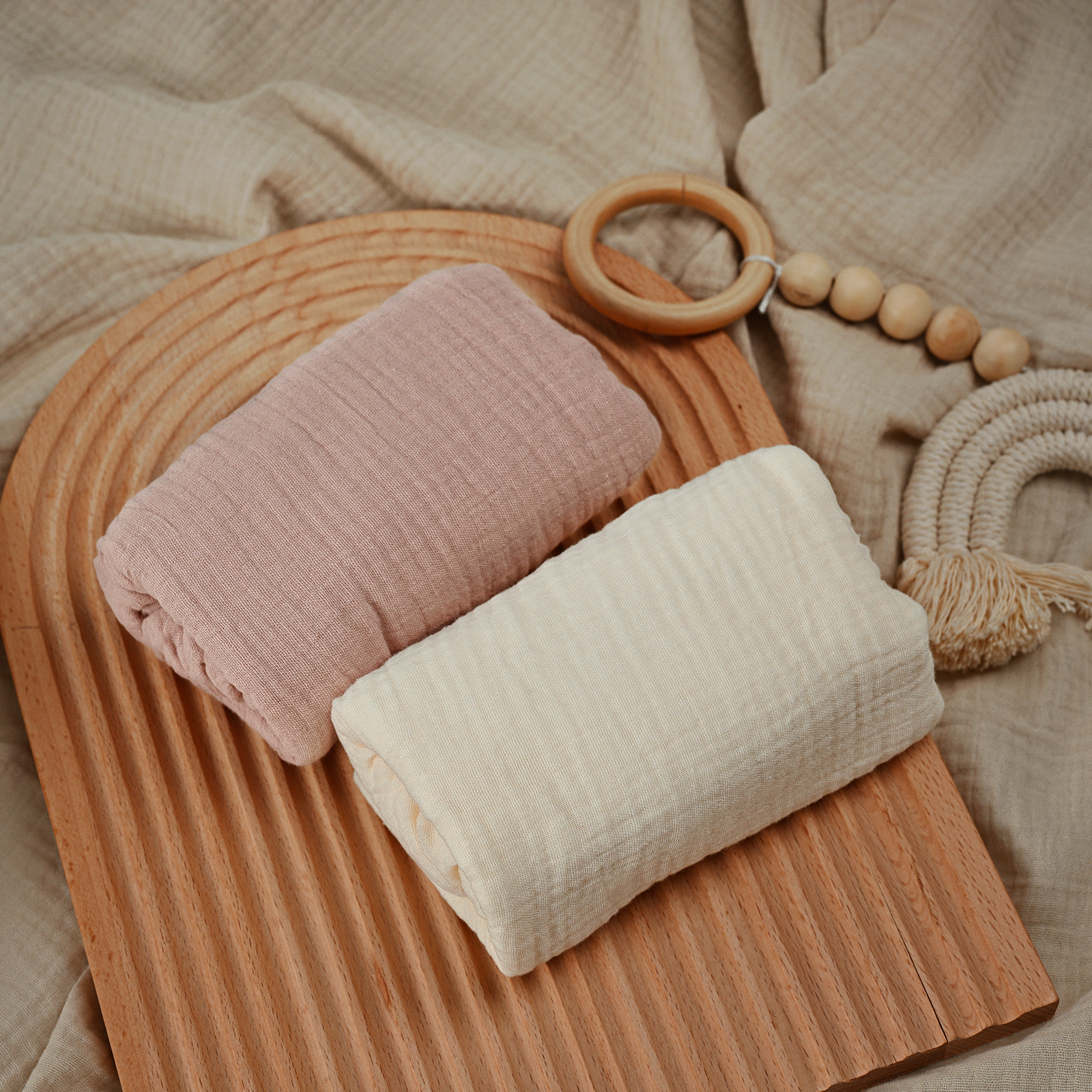 Rose | Muslin Bassinet Sheets 2-Pack | 33''*17'' 100% Muslin Cotton