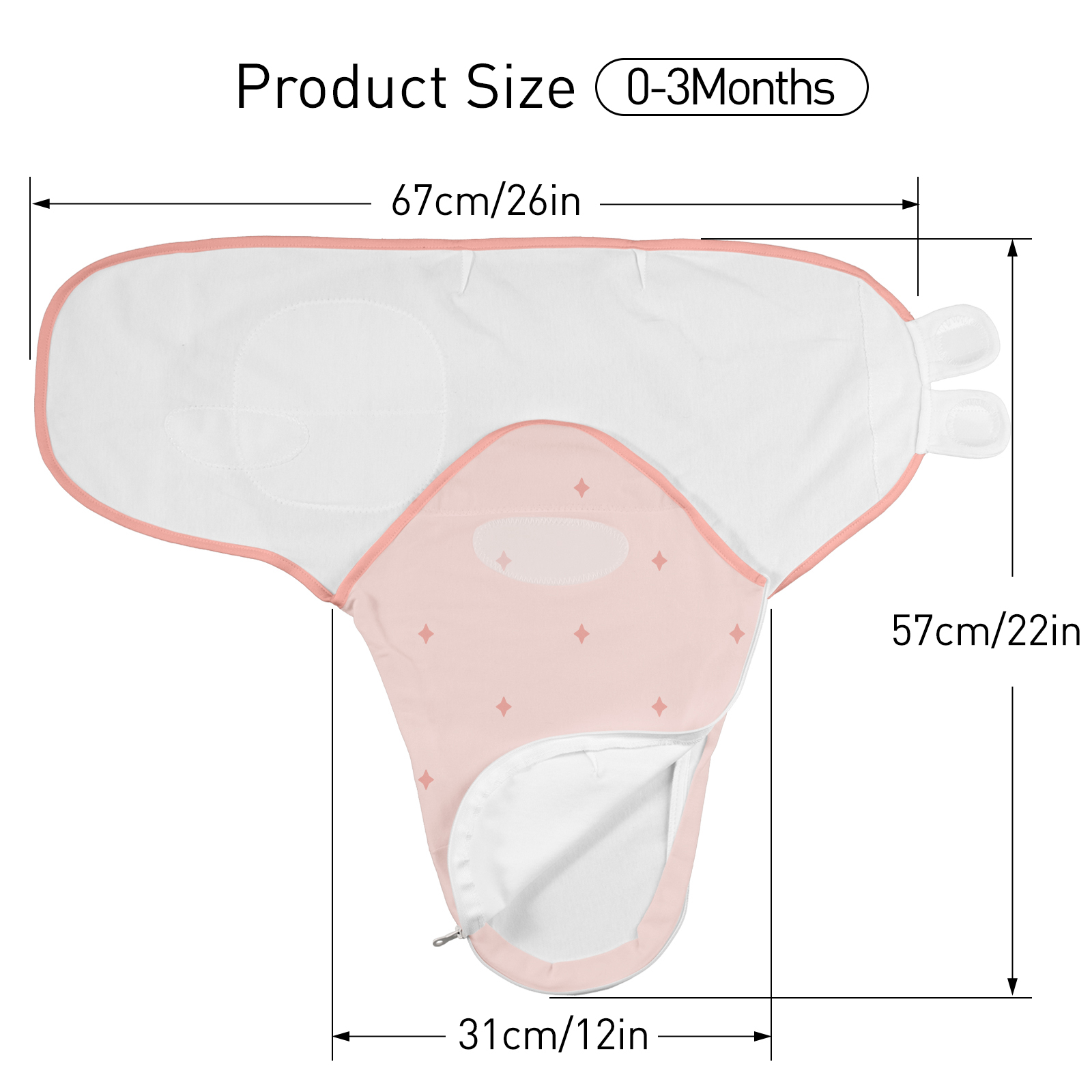 Rainbow & Sun  | Zipper Swaddle Wrap 0-3 Months 3 Pack