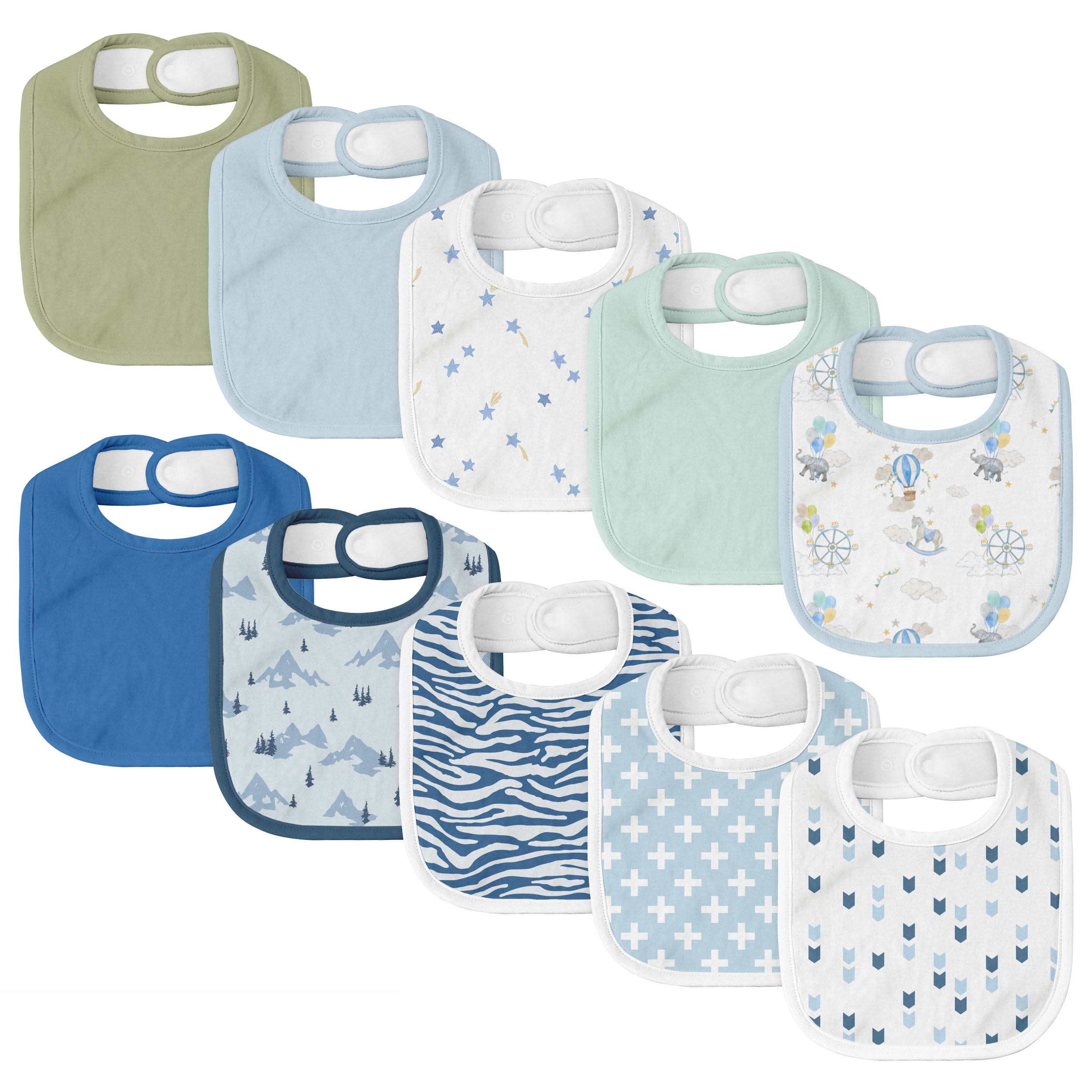 Fantasyland | Organic Cotton Bandana Bibs 10 Pack | 0-36 Months