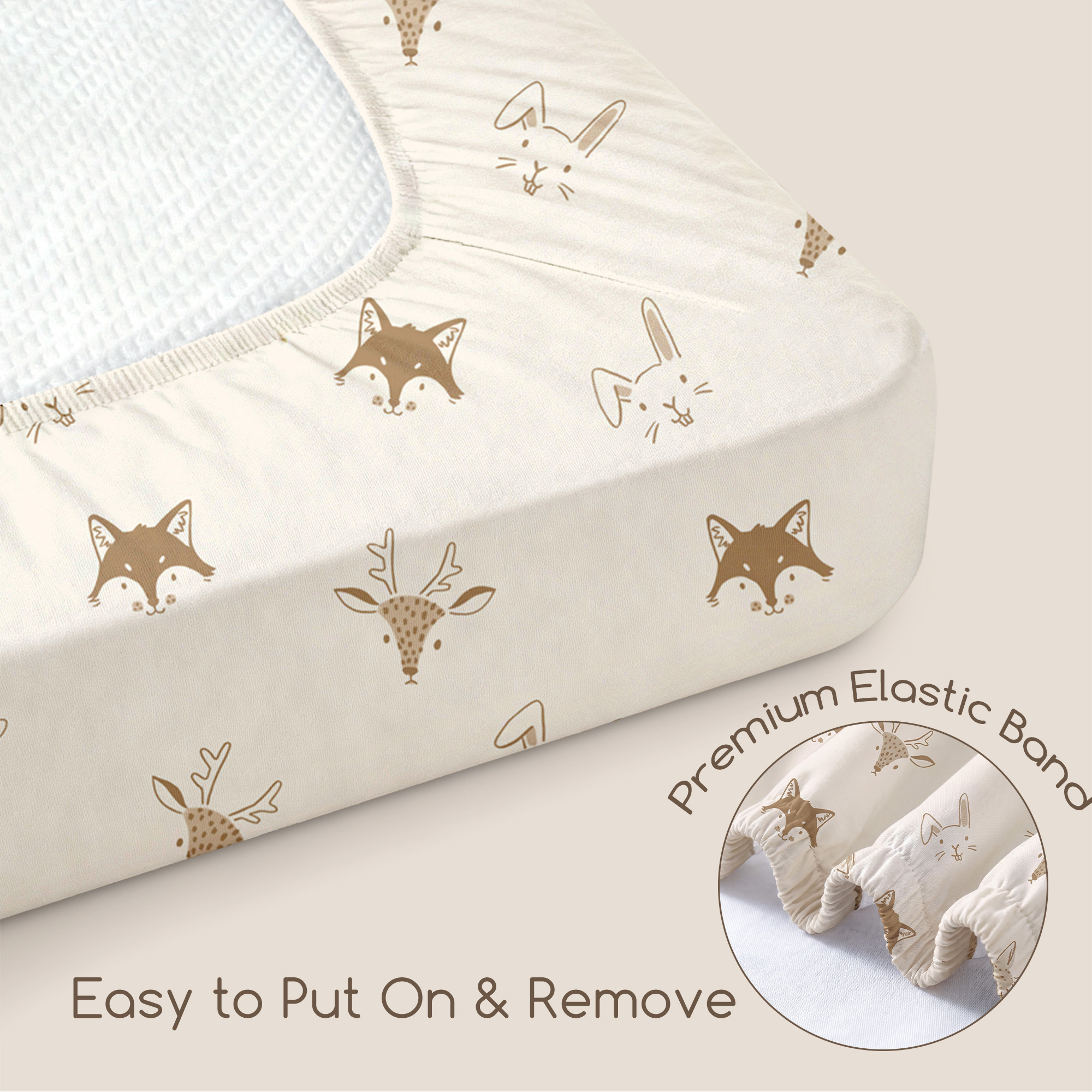 Green Forest Fox | Soft Microfiber Baby Crib Sheets 3 Pack