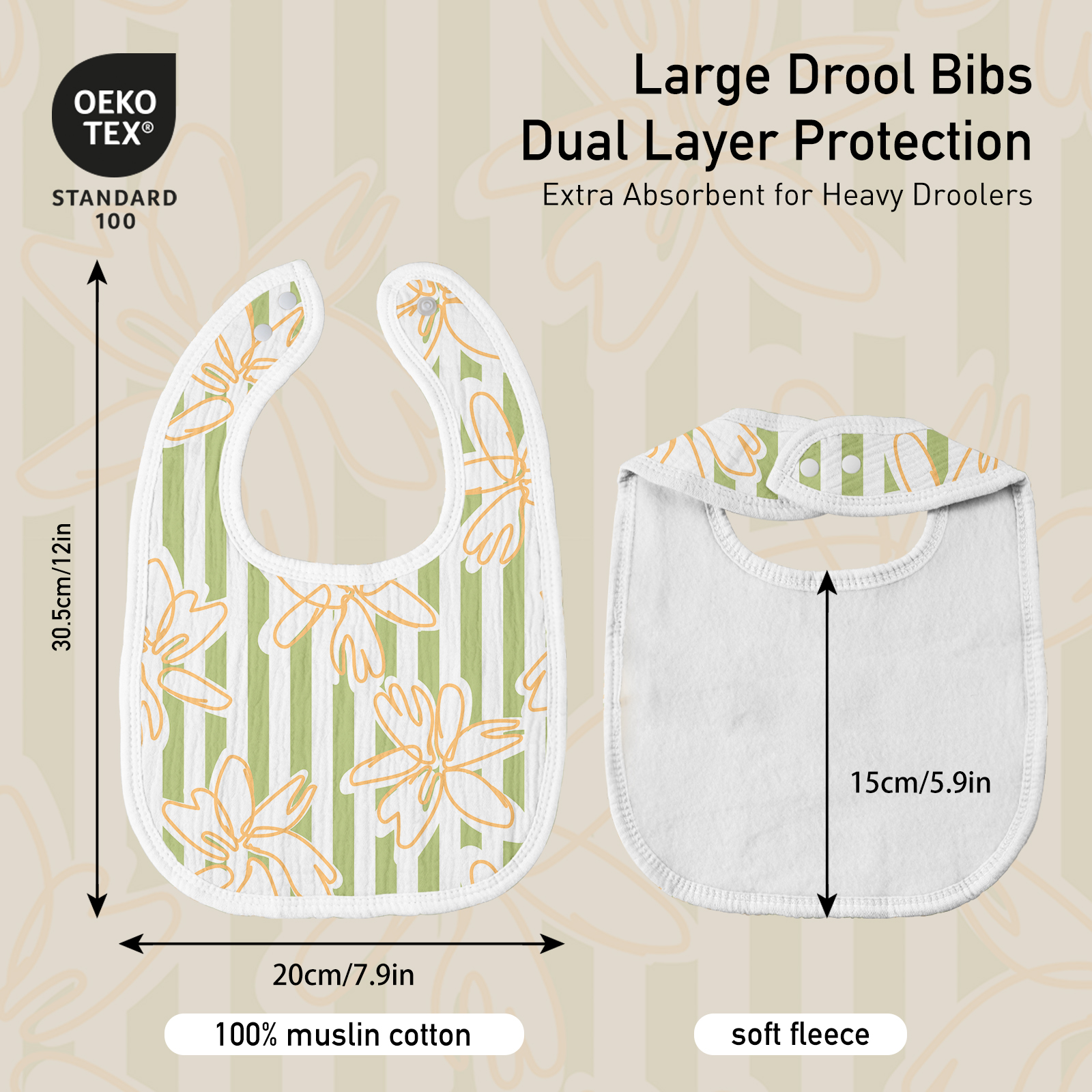 Spring Trip | baby muslin bibs 8 pack | 0-36 months