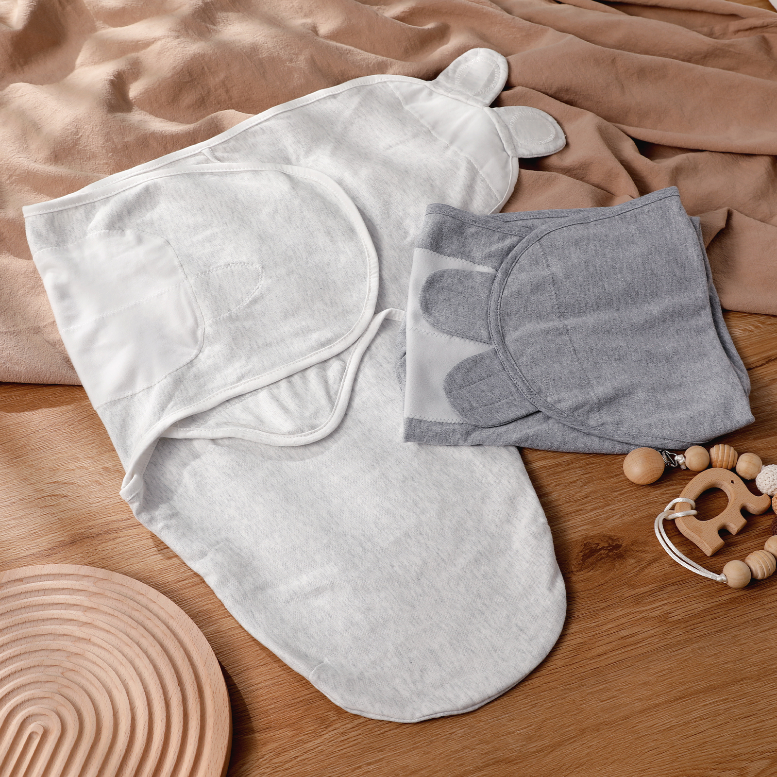 Pure Colour | Soarwg Baby Swaddle 0-3 Months 2-Pack