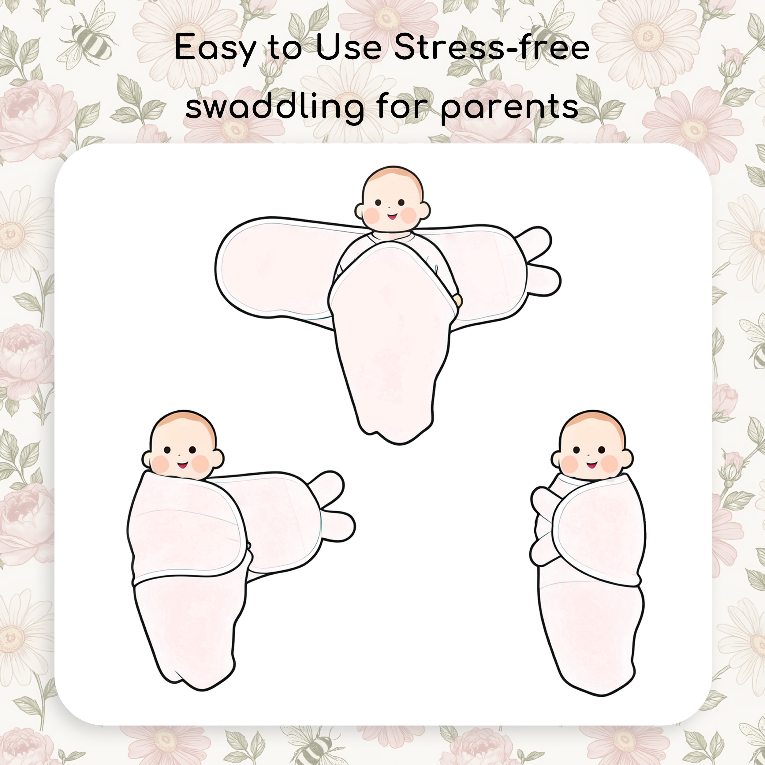 Pink Floral Bloom | Baby Swaddle 2-Pack | 0-3 Months