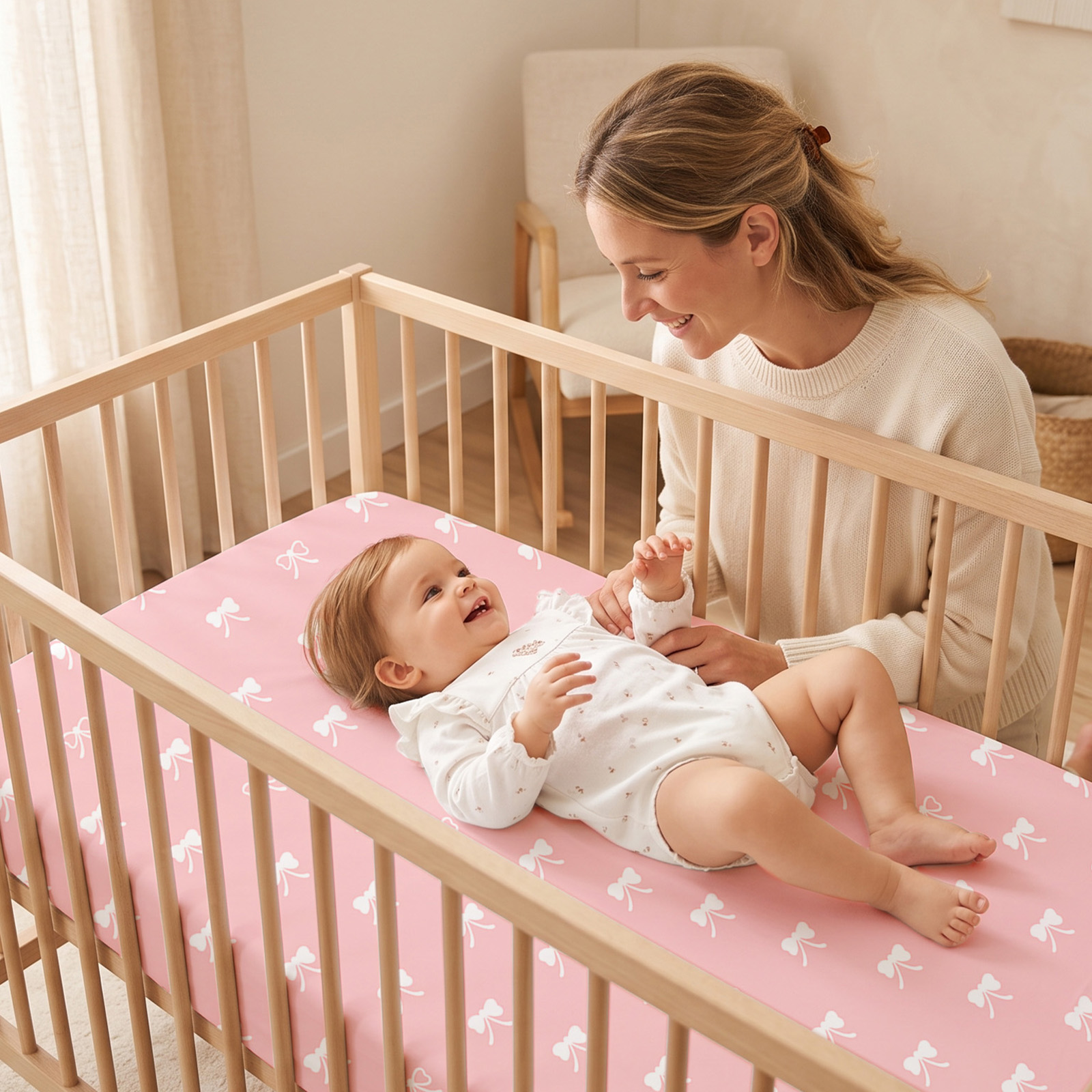 Sweet Blush Butterfly | Soft Microfiber Baby Crib Sheets 3 Pack