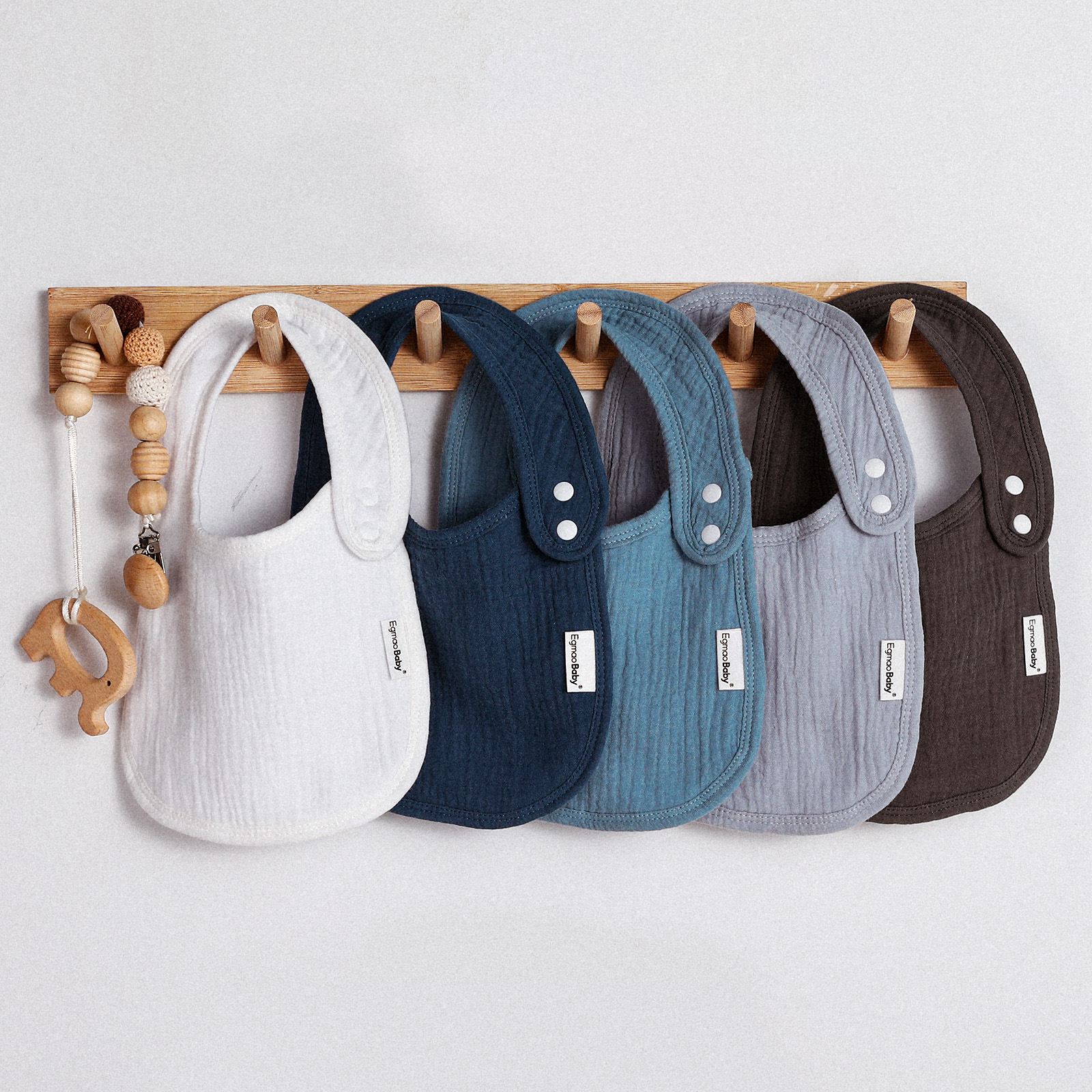 Haze | Organic Cotton Bandana Bibs 5 Pack | 0-36 months