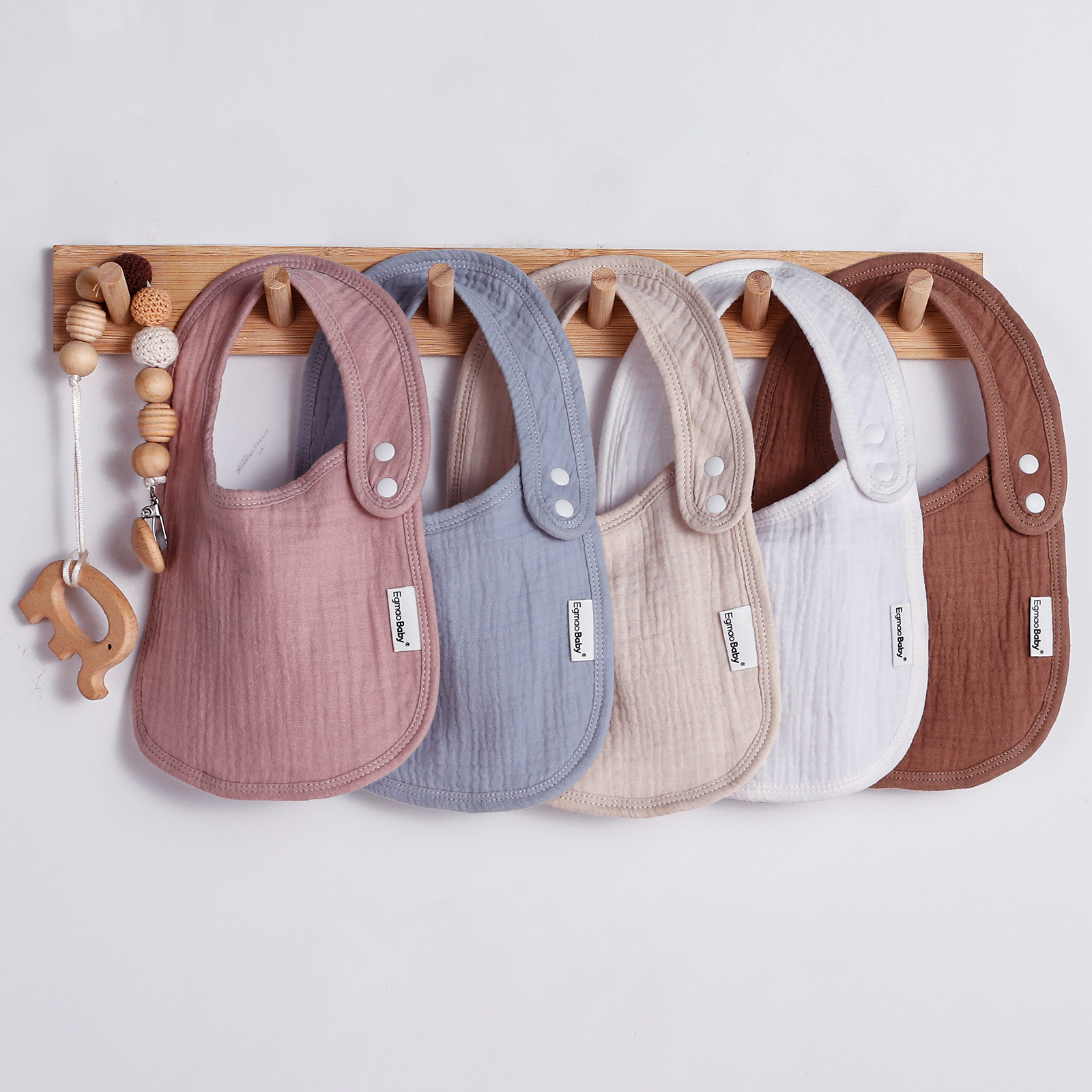 Pastel | Organic Cotton Bandana Bibs 5 Pack | 0-36 months