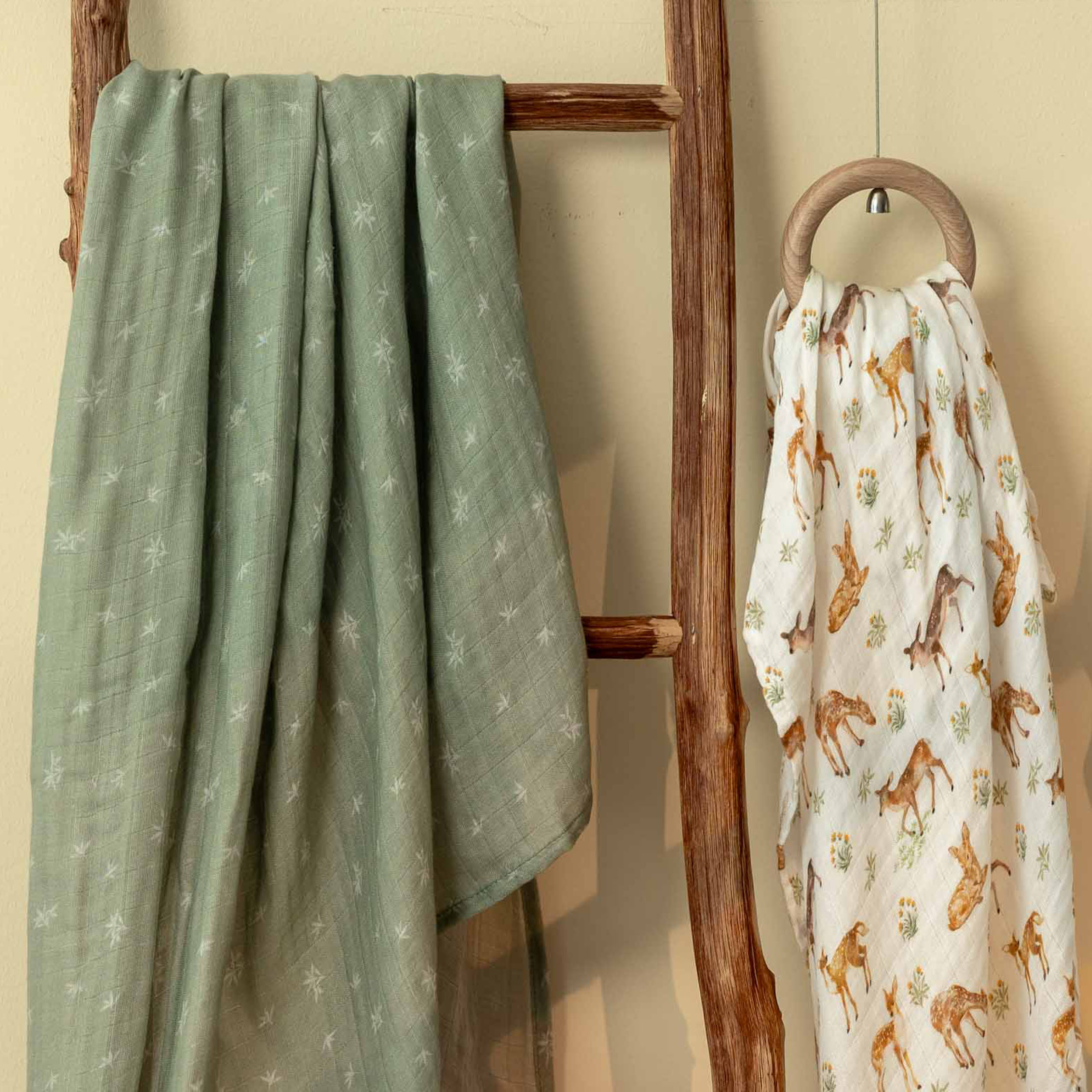 Muslin Swaddle Blankets 2-Pack | 35"x40" | Deerling