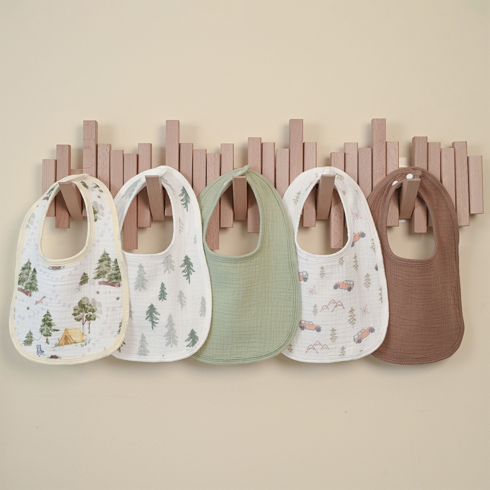 Cross-country Adventure | baby muslin bibs 6 pack | 0-36 months