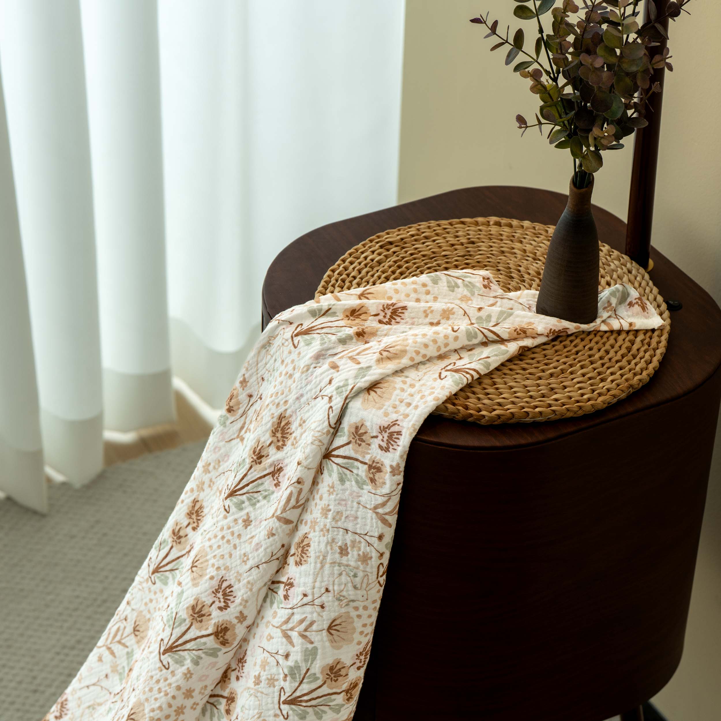 Muslin Swaddle Blankets 2-Pack | 38"x40" | Whisper of Autumn Fields