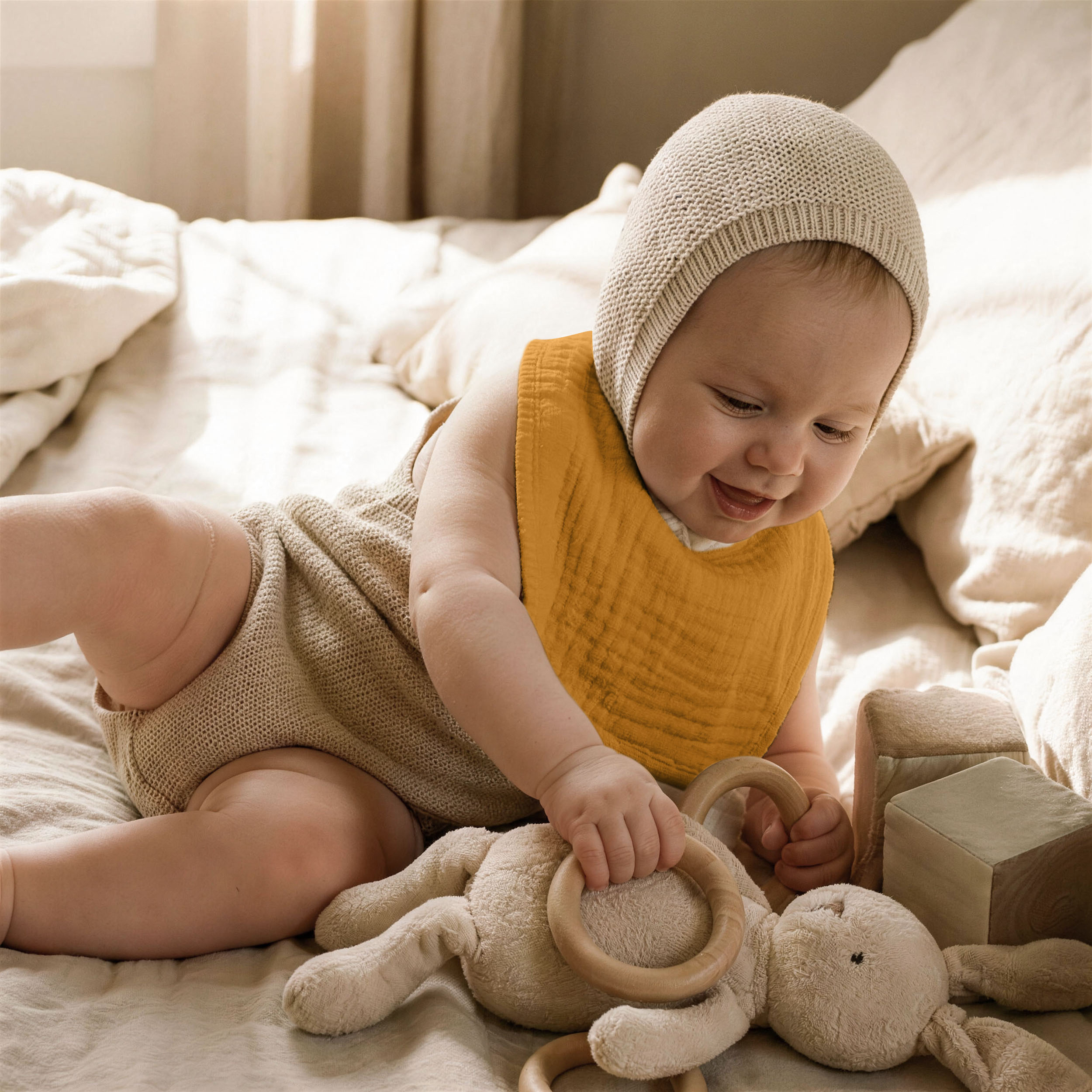 Cozy Rainbow Bib | baby muslin bibs 8 pack | 0-36 months