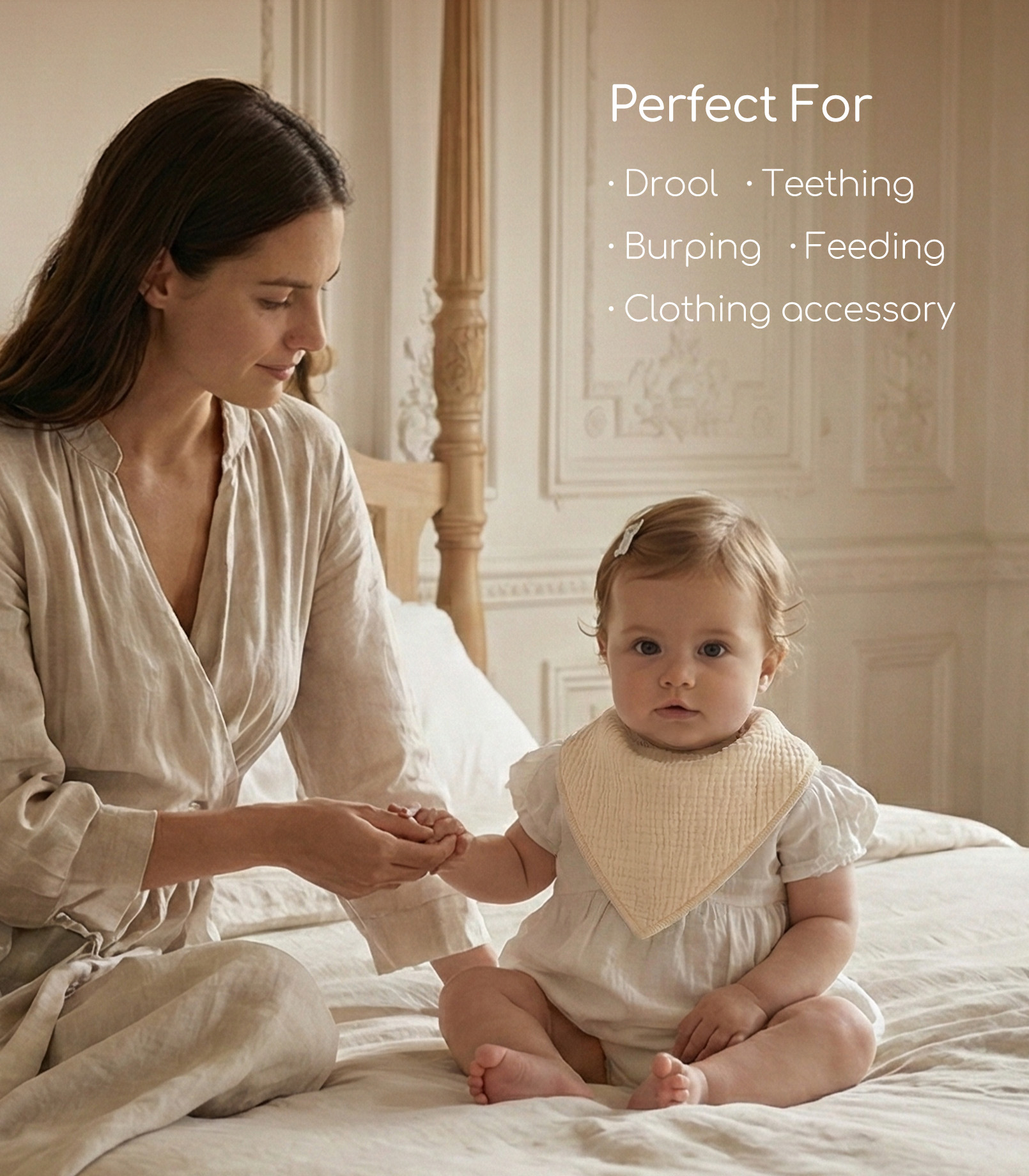 Silent Bud | Soft & Absorbent Muslin Bandana Bibs 8 Pack