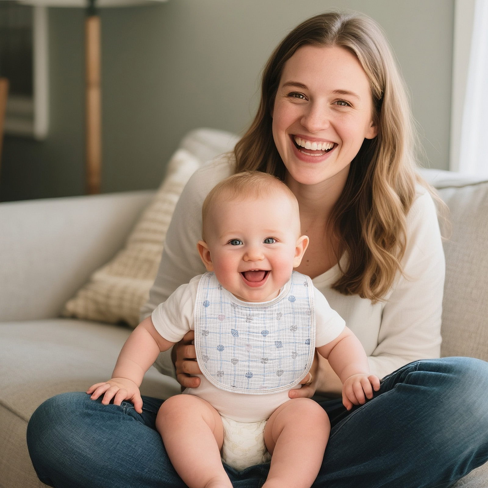 Ocean Whimsy | baby muslin bibs 6 pack | 0-36 months