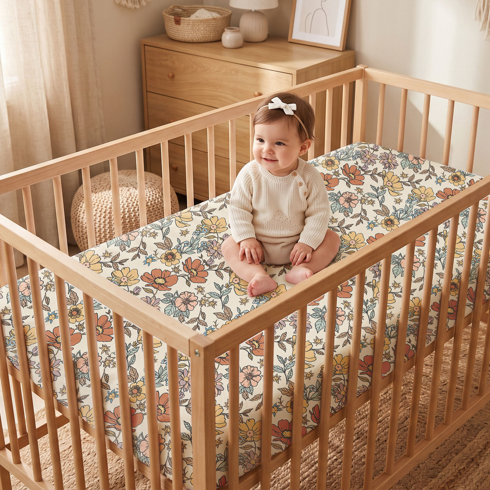 Vintage Floral  Bloom | Soft Microfiber Baby Crib Sheets 3 Pack