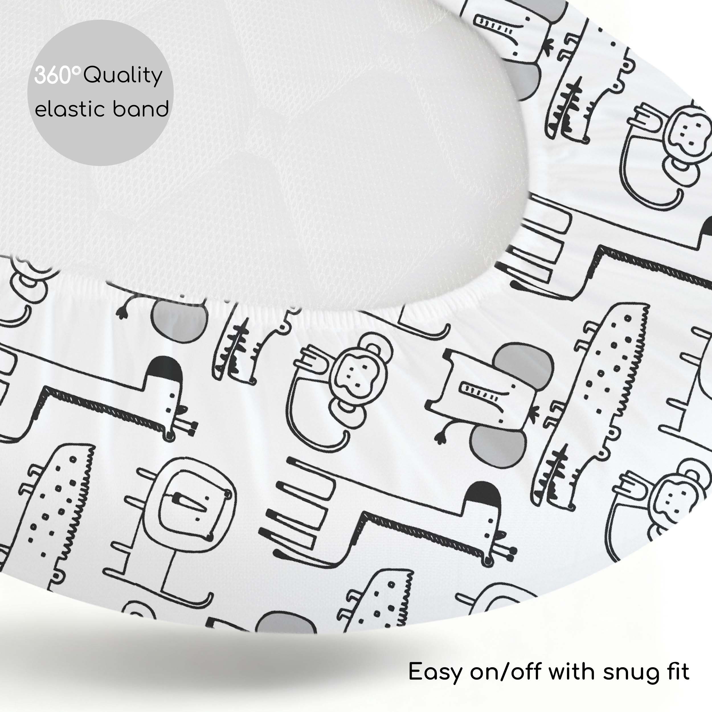 Grey Safari | Bassinet Sheets 3-Pack | 17*33''