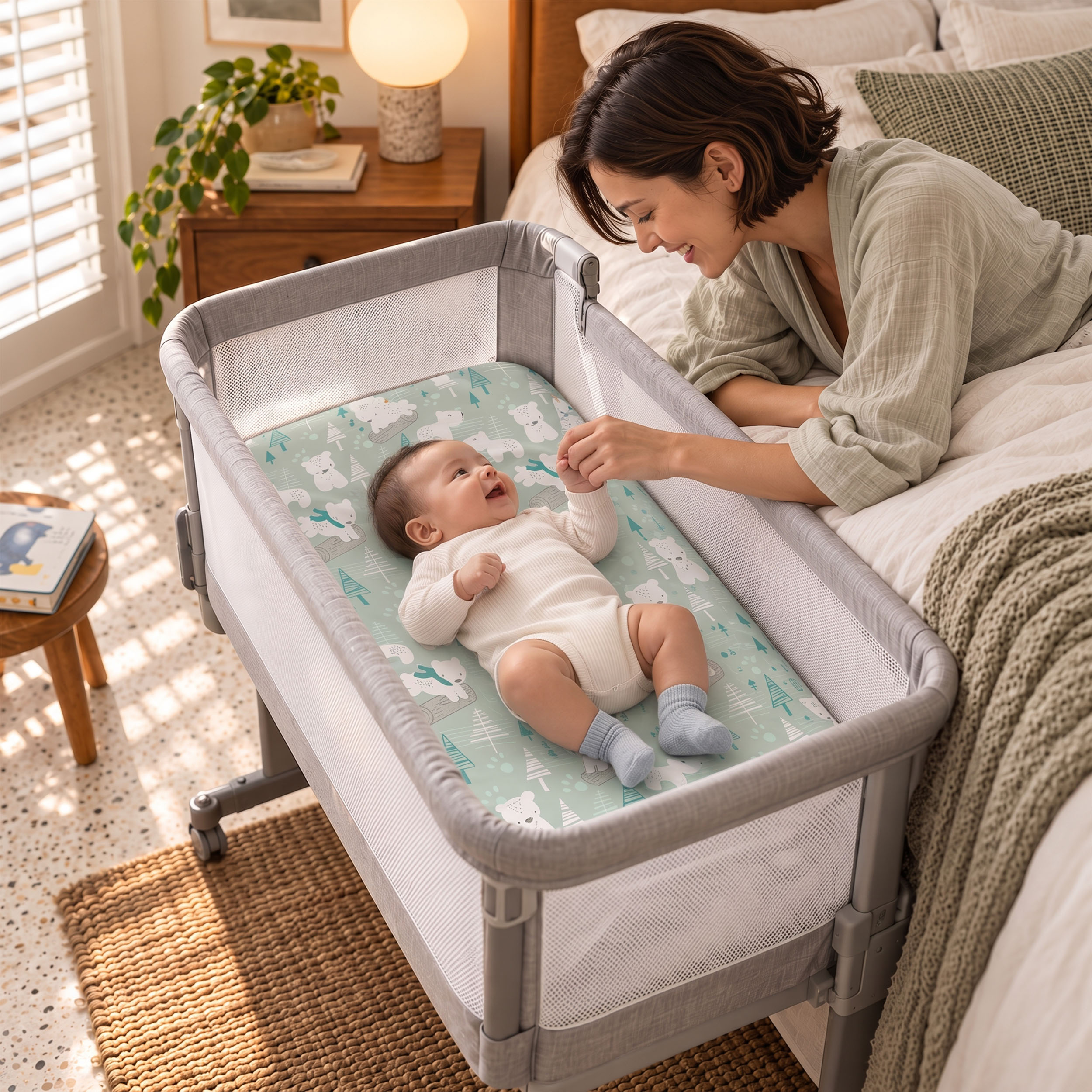 Sage Arctic Friends | Bassinet Sheets 3-Pack | 33*20''