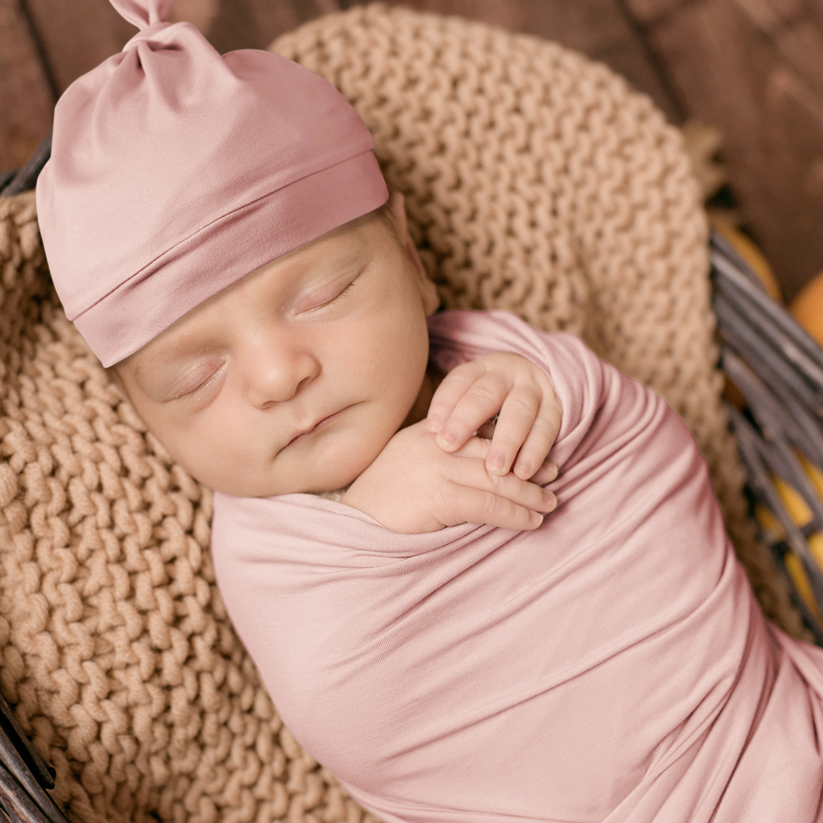 Rose | Baby Swaddle and Hat Set | 33.5*43inch