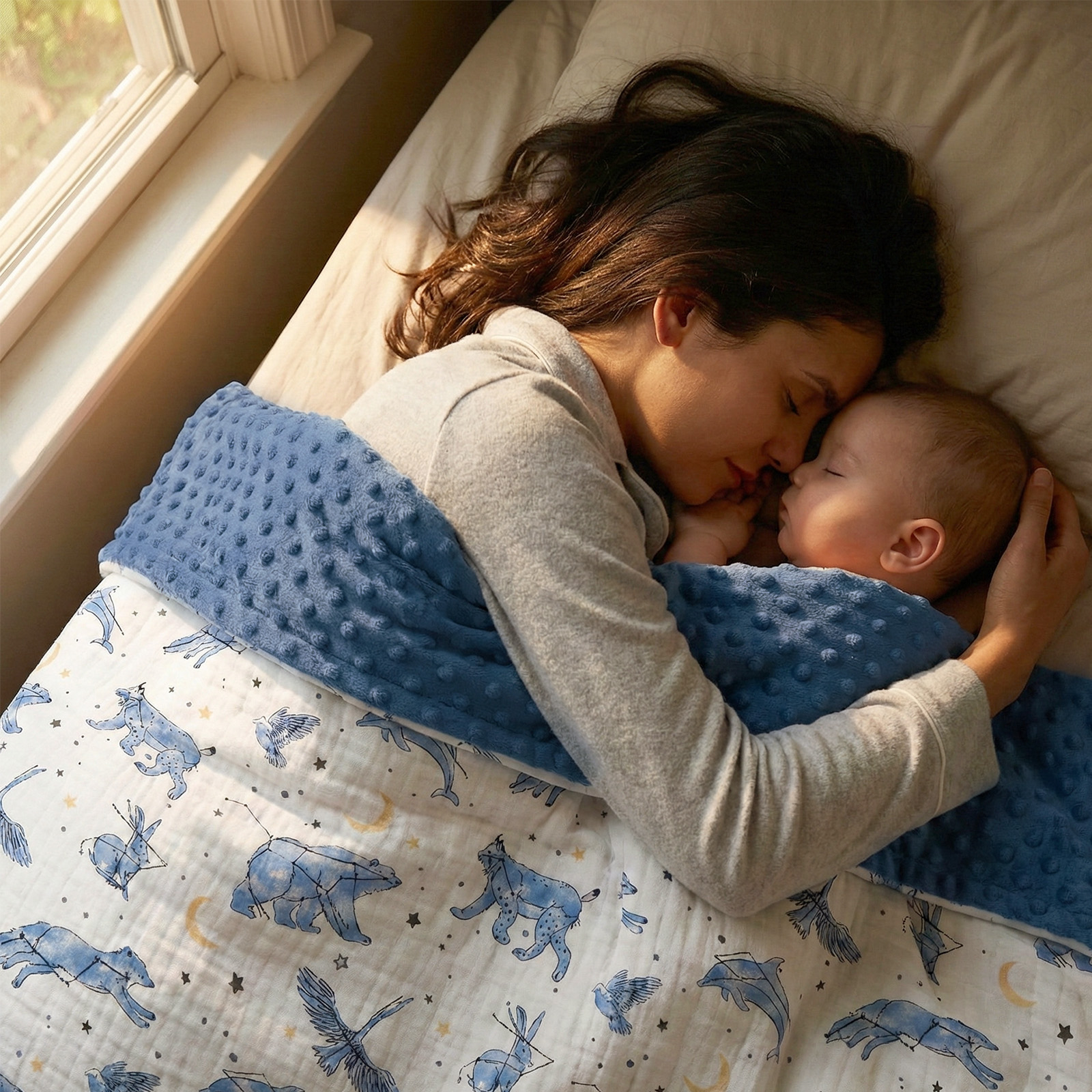 Star | Muslin and Fleece Plush Dot Blanket | 30''*40''