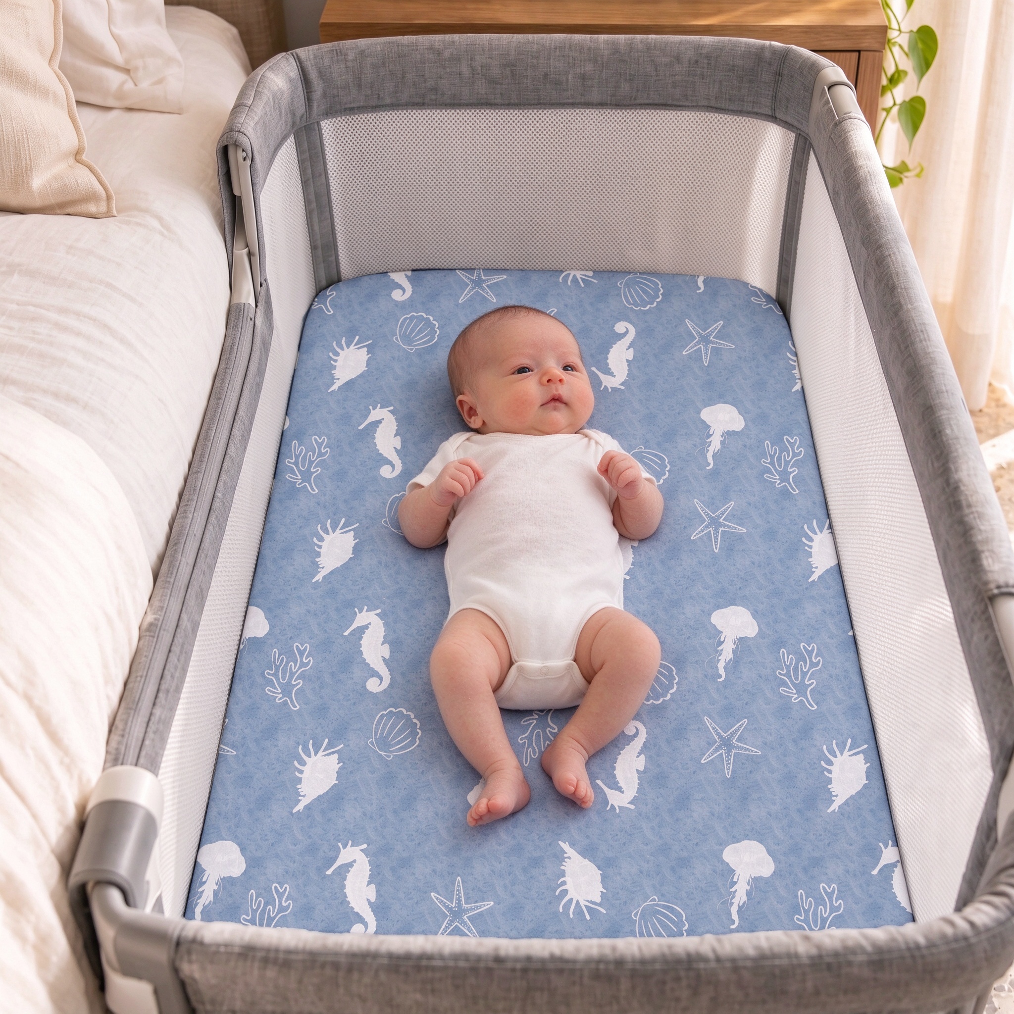Sage Arctic Friends | Bassinet Sheets 3-Pack | 33*20''