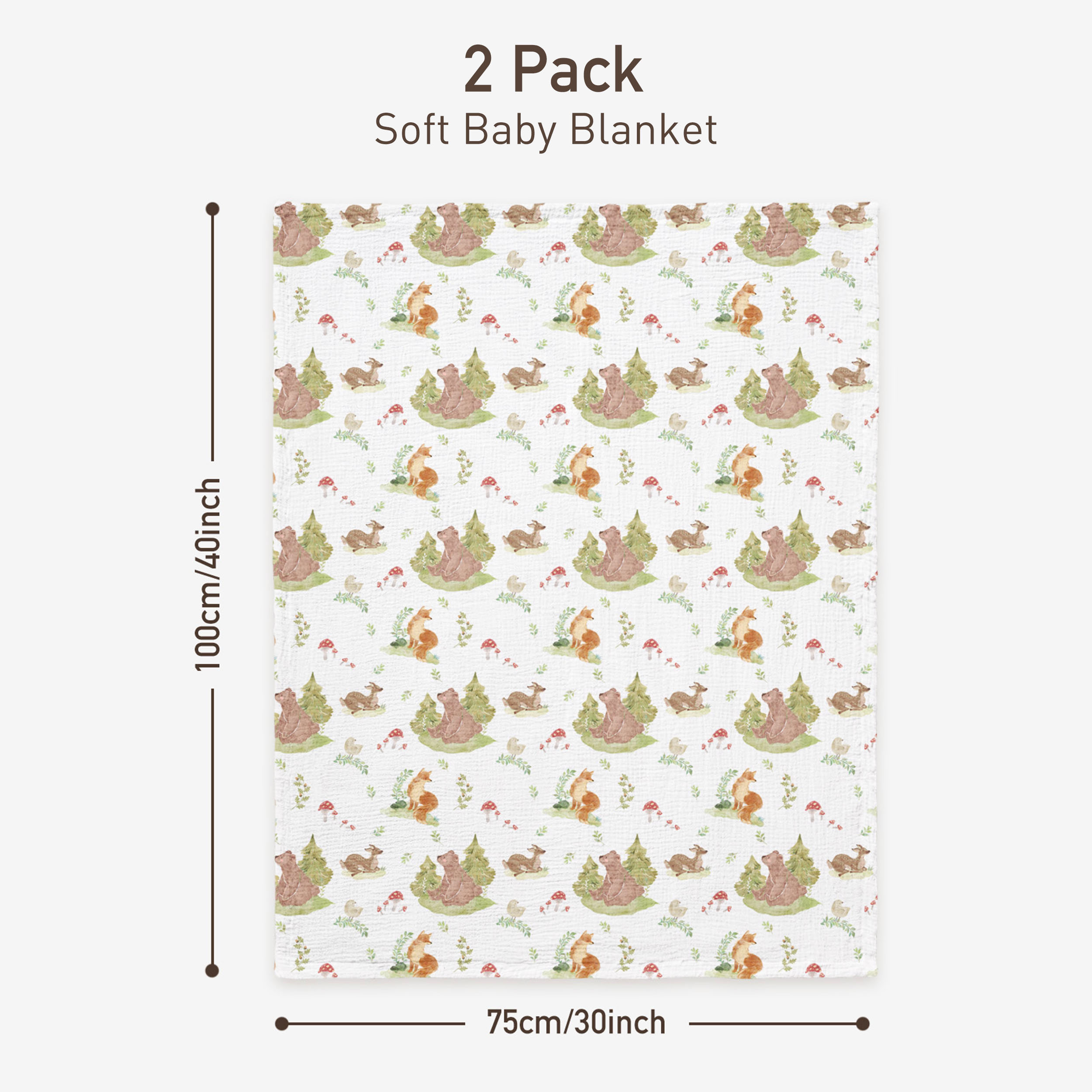 Forest Stories | Muslin and Fleece Plush Dot Blanket | 30''*40''