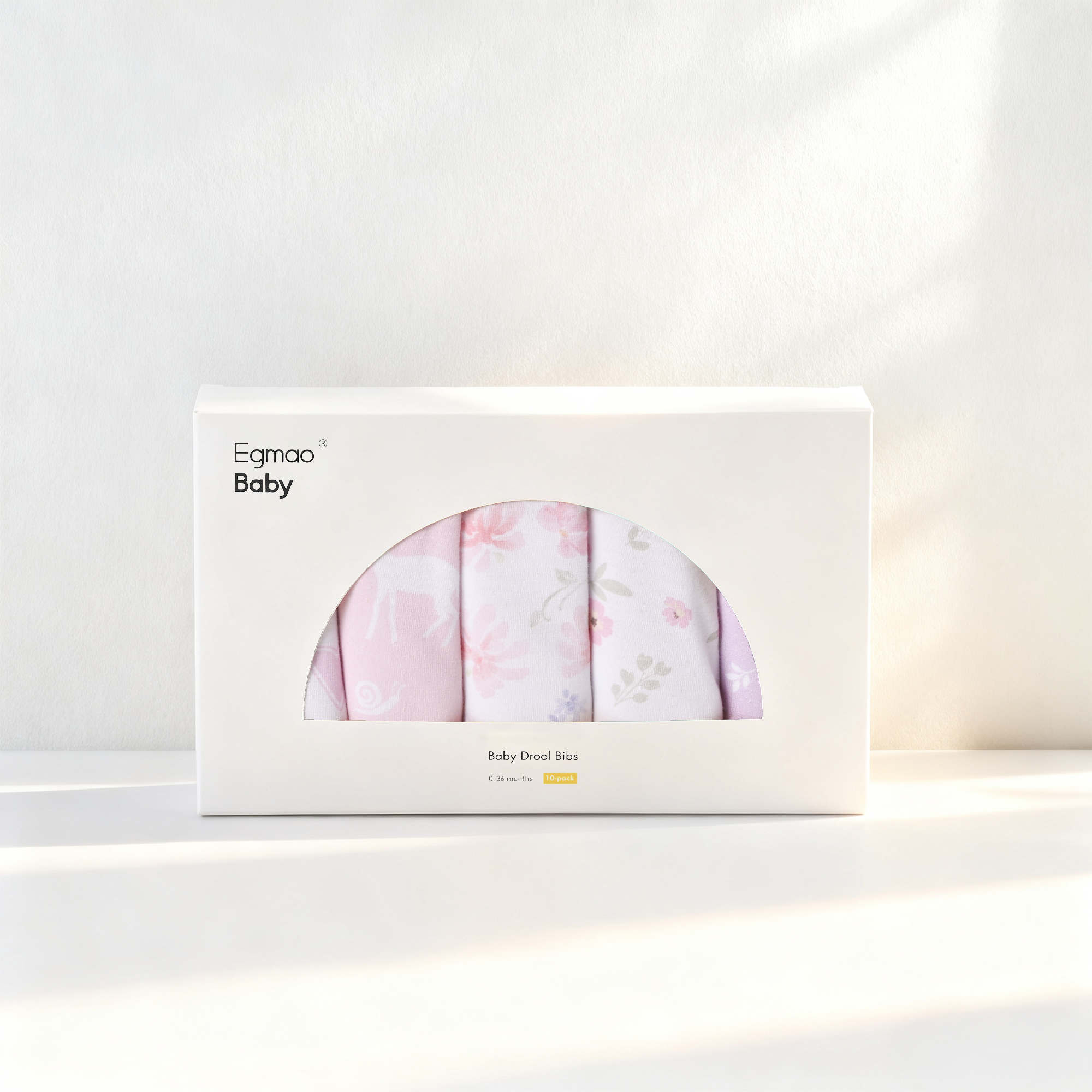 Pink - Toned Blossoms | Organic Cotton Bandana Bibs 10 Pack | 0-36 Months