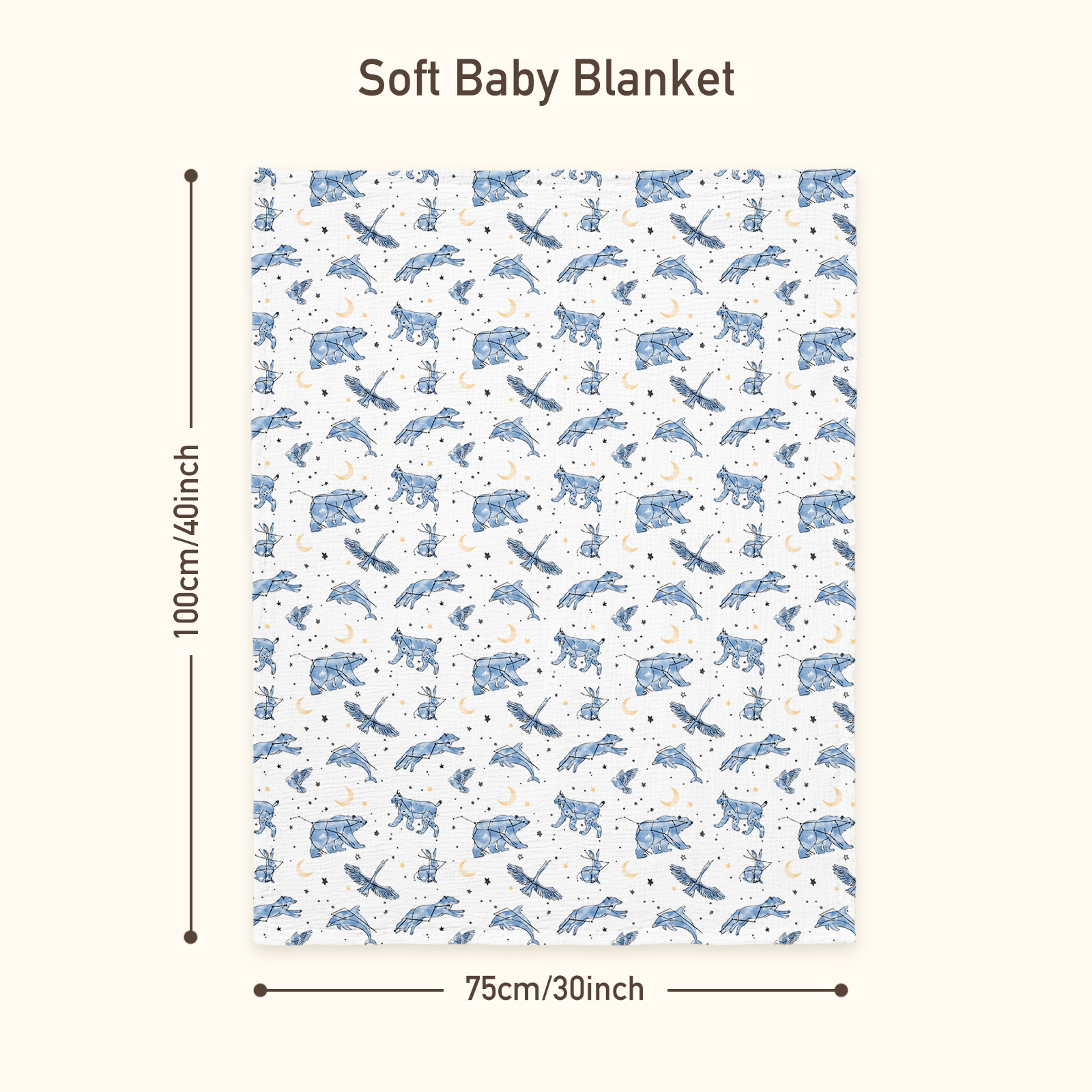 Star | Muslin and Fleece Plush Dot Blanket | 30''*40''