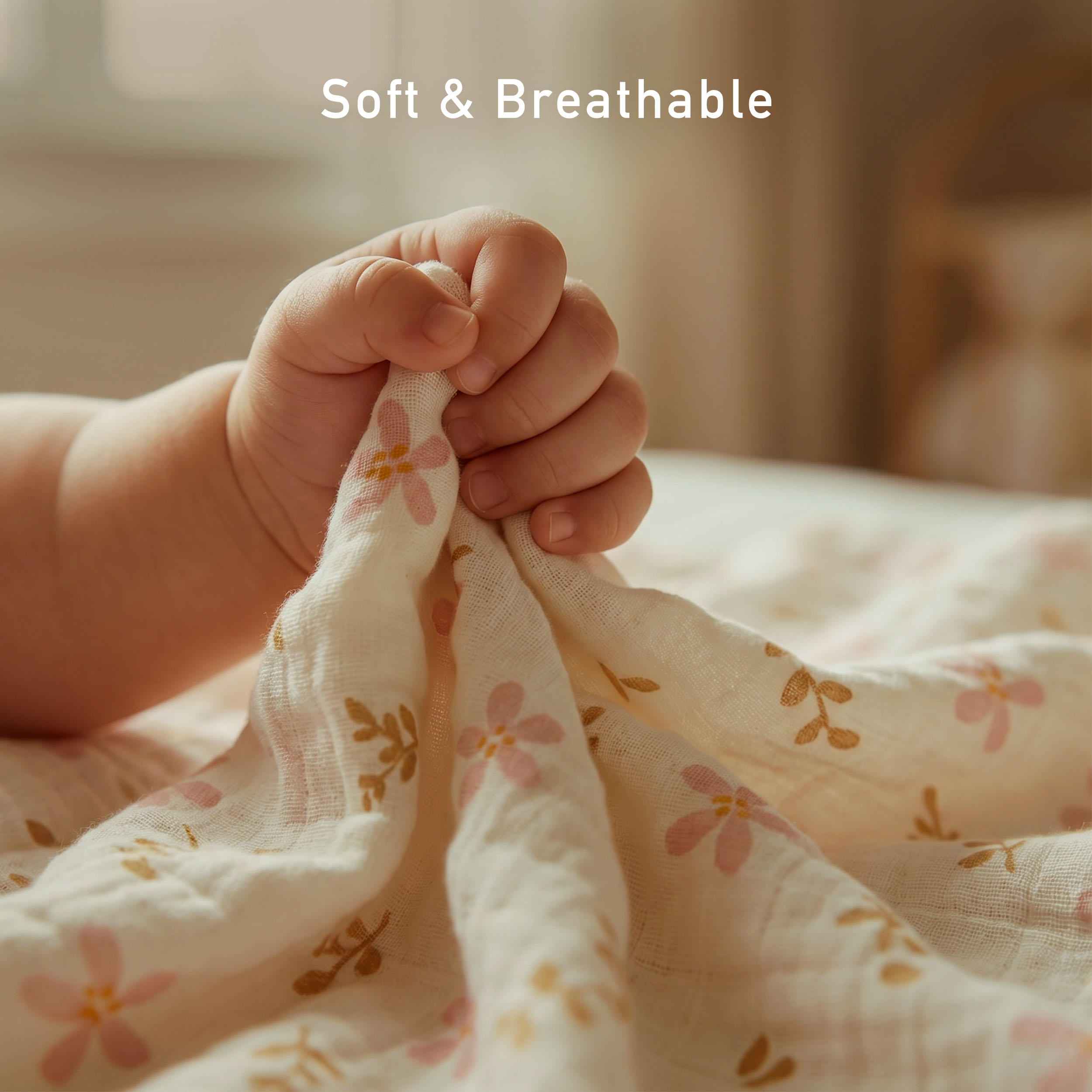 Muslin Swaddle Blankets 6-Pack | 27x27" | Fawn & Wildflowers