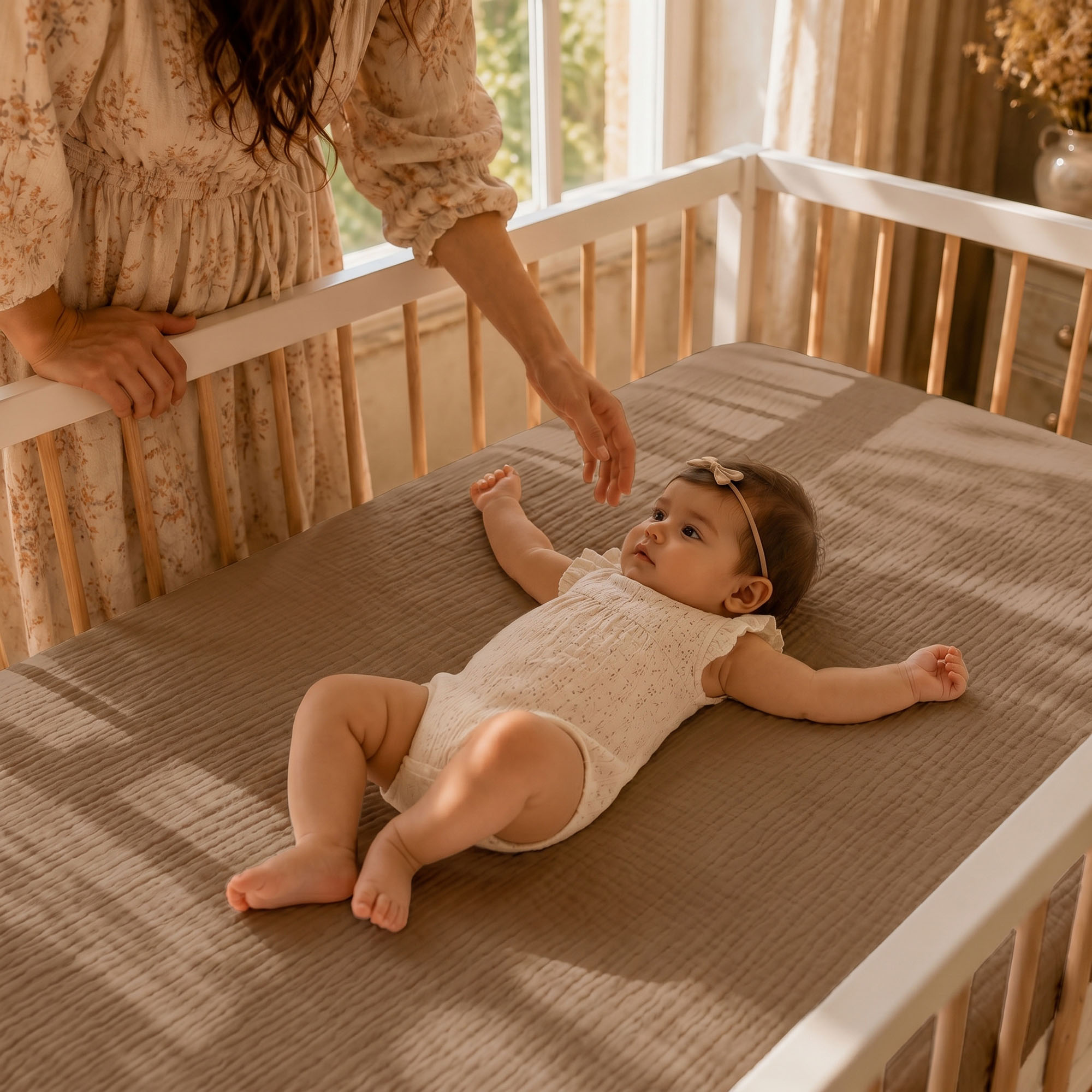 Beige Bunny Woodland | Muslin Crib Sheets 2-Pack | 52''*28''
