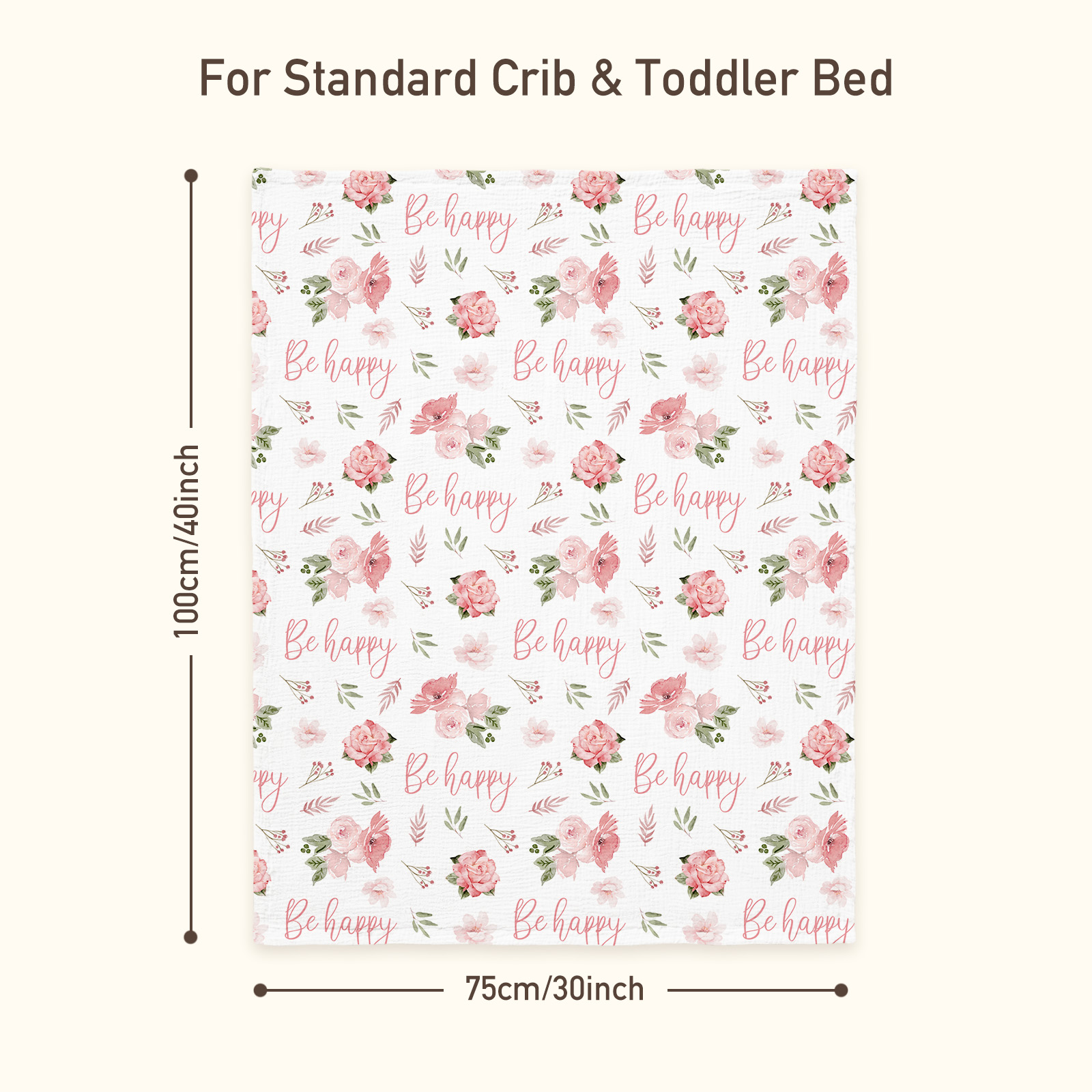 Blush Happy Blooms | Muslin and Fleece Plush Dot Blanket | 30''*40''