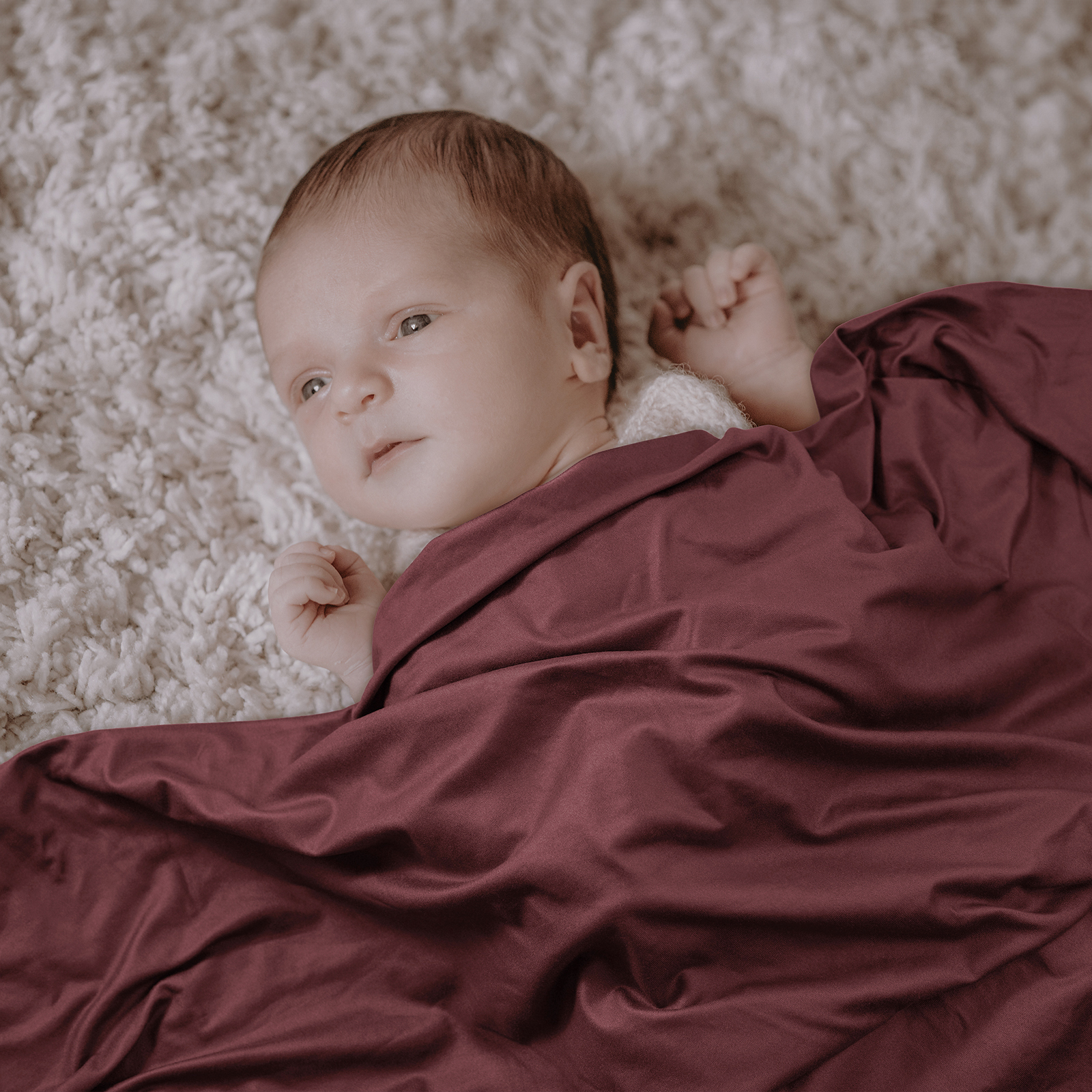 Merlot | Baby Swaddle and Hat Set | 33.5*43inch