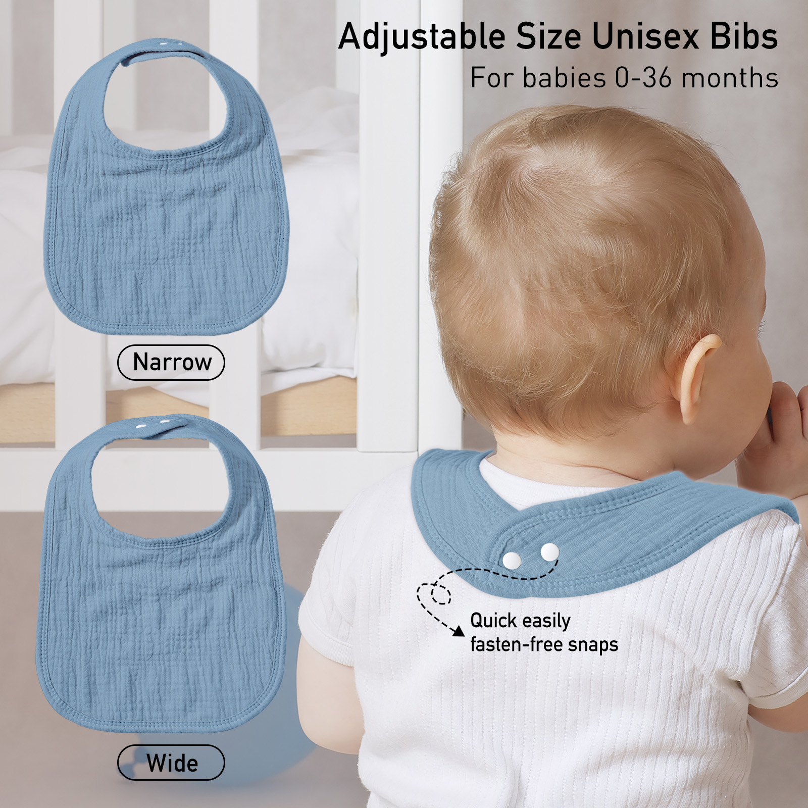 Ocean Whimsy | baby muslin bibs 6 pack | 0-36 months