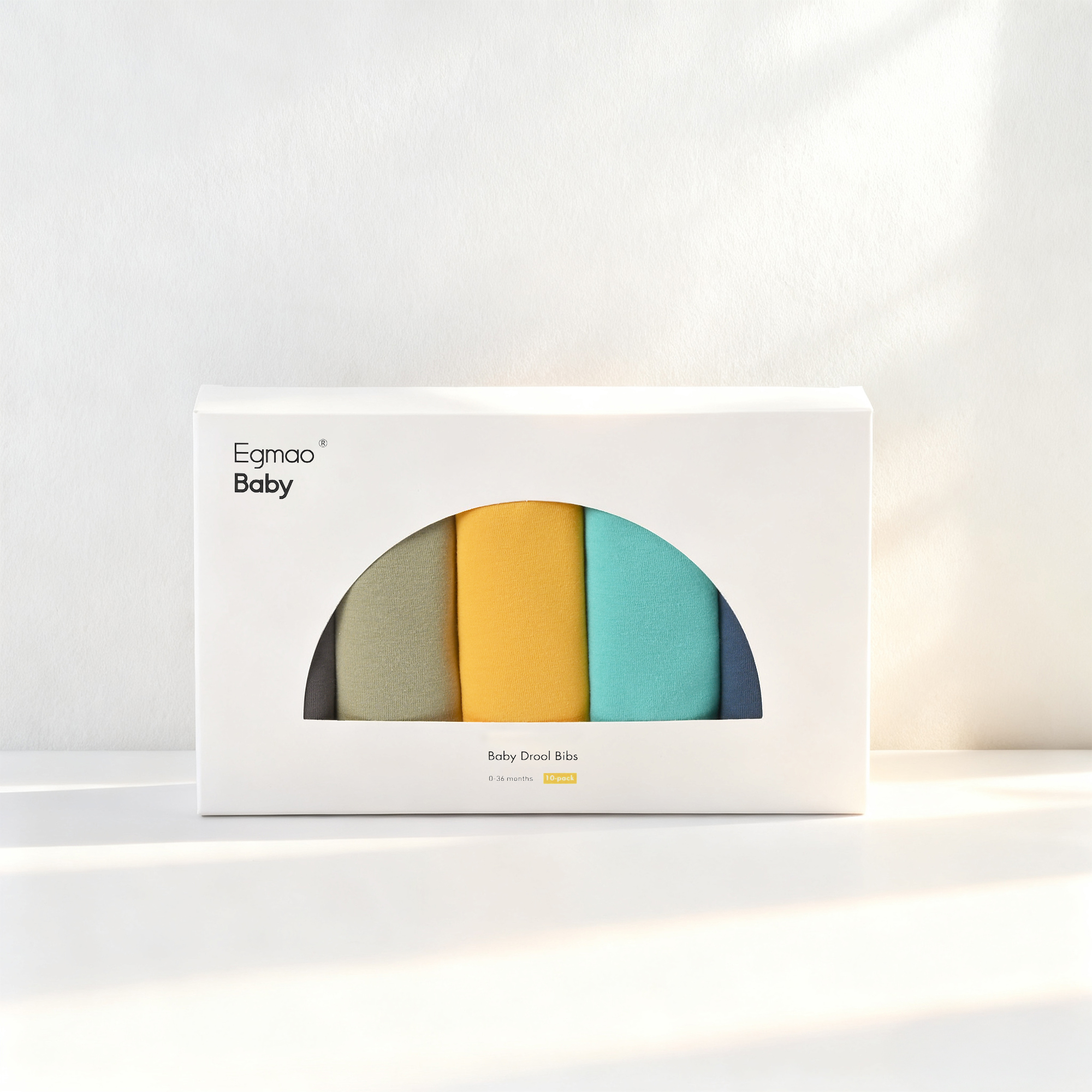 Vivid Solids | Organic Cotton Bandana Bibs 10 Pack | 0-36 Months