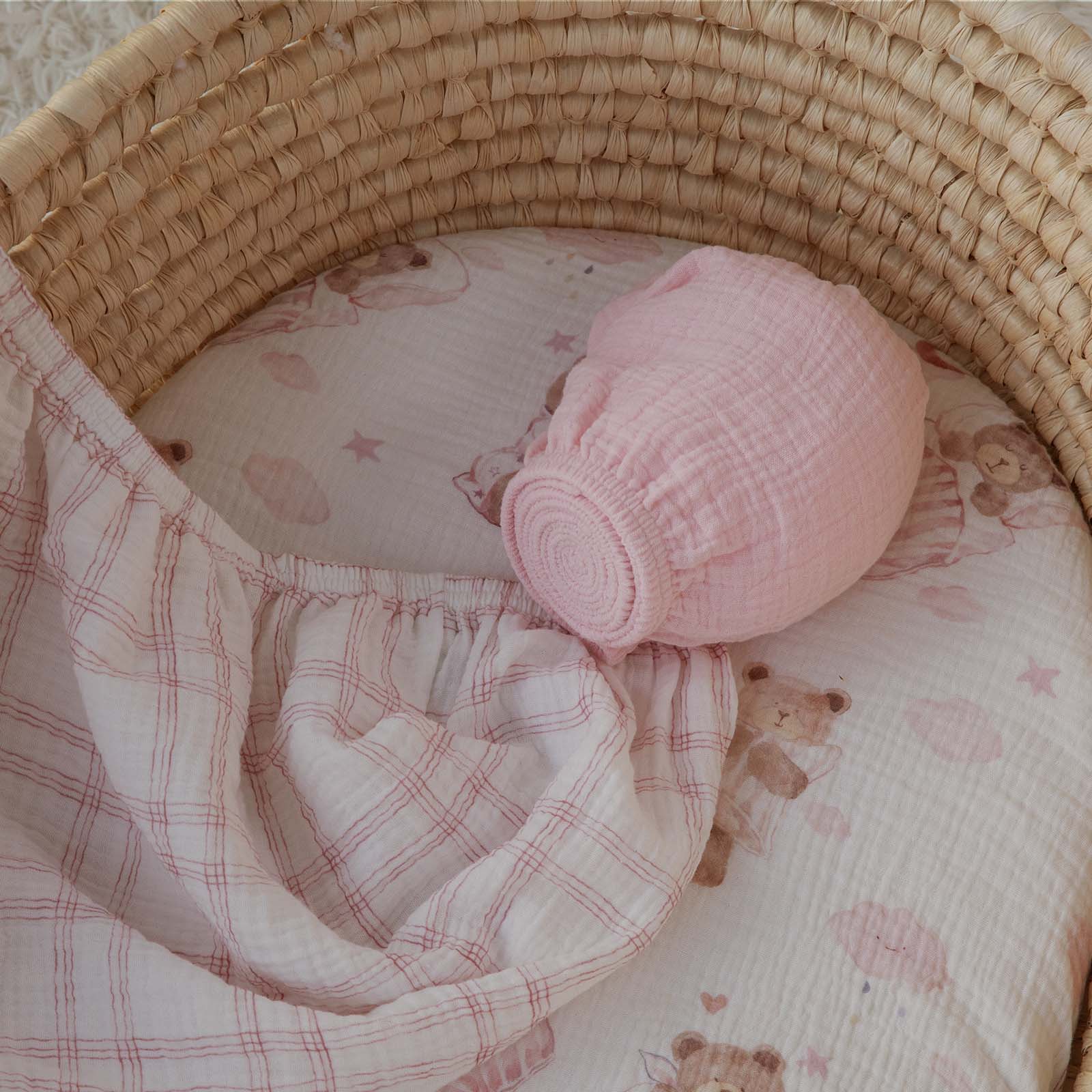 Bear's Dreamland | Muslin Bassinet Sheets 3-Pack | 33''*17''