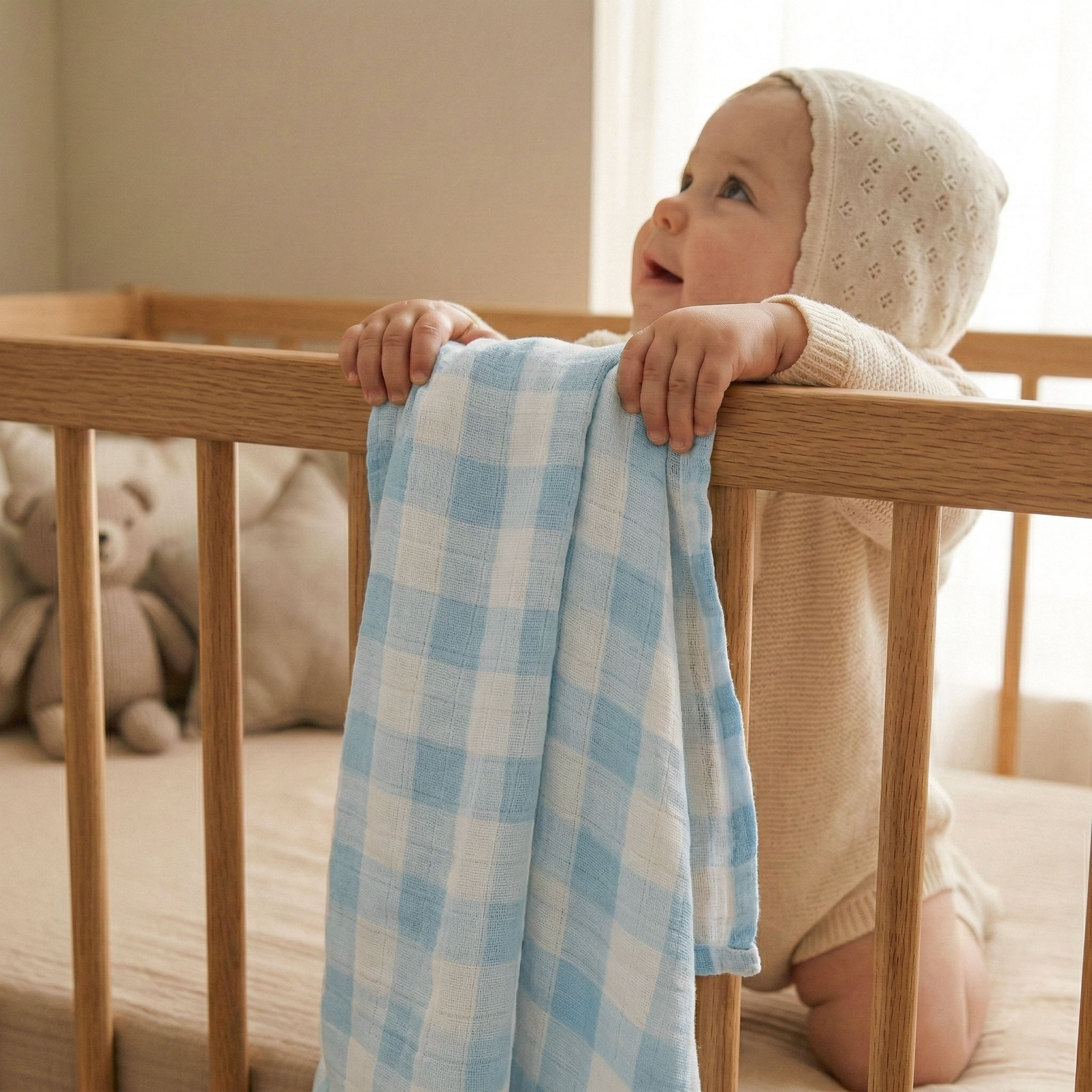Muslin Swaddle Blankets 6-Pack | 27x27" | Azure Berry Dream