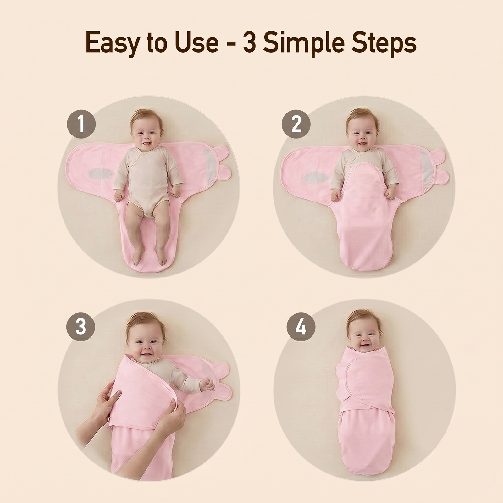 Blush Bear Slumber | Baby Swaddle 3 Pack | 0-3 Months