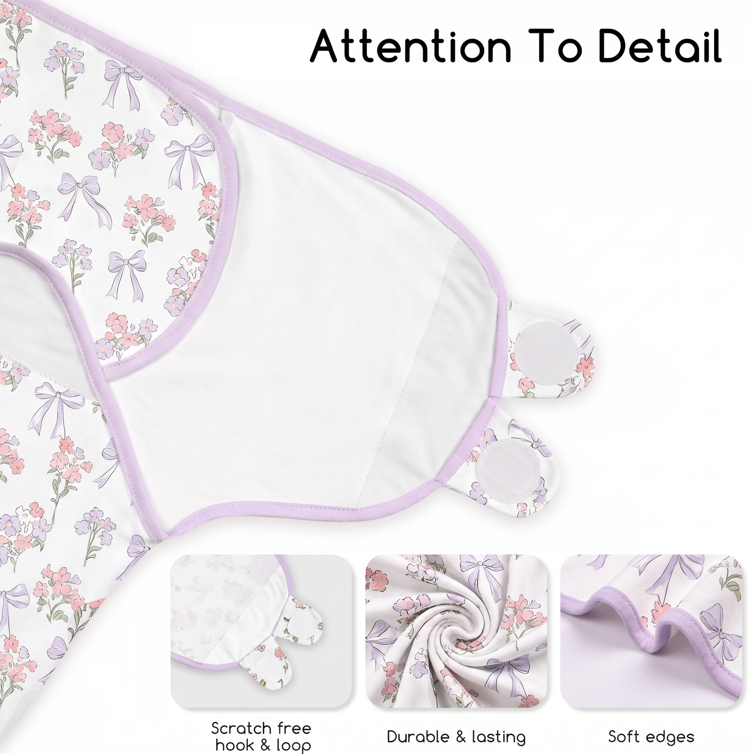 Lilac Bow & Butterfly | Baby Swaddle 2-Pack | 0-3 Months