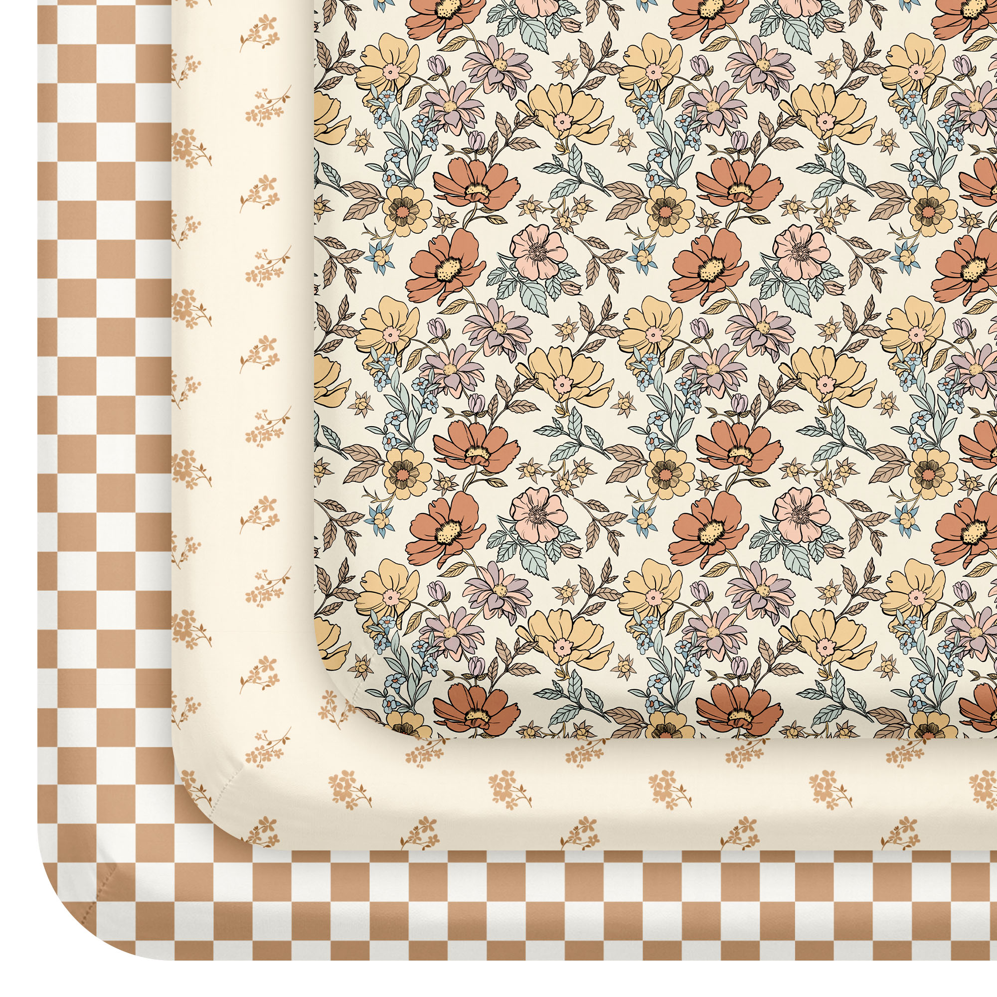 Vintage Floral  Bloom | Soft Microfiber Baby Crib Sheets 3 Pack