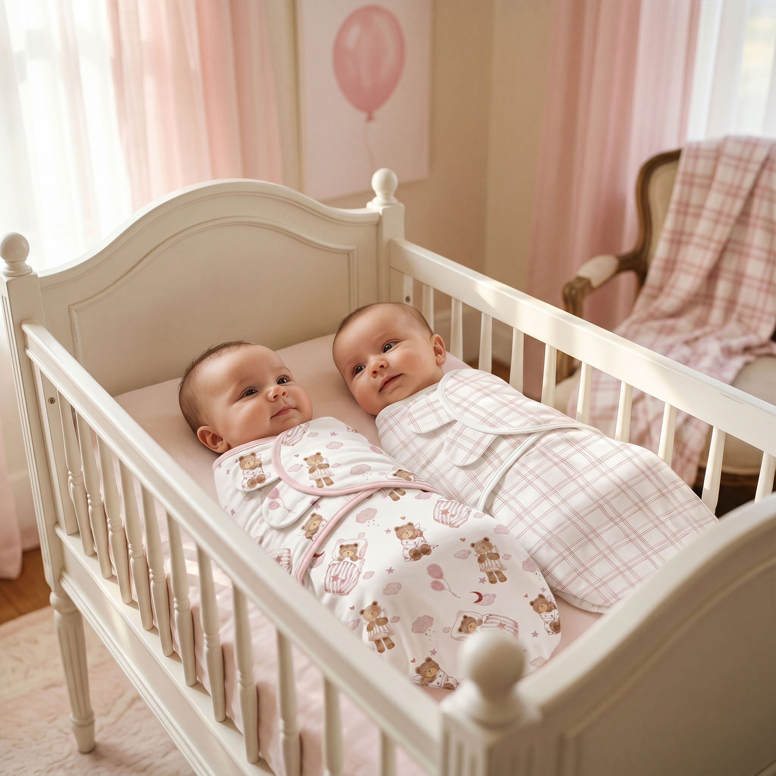 Blush Bear Slumber | Baby Swaddle 3 Pack | 0-3 Months