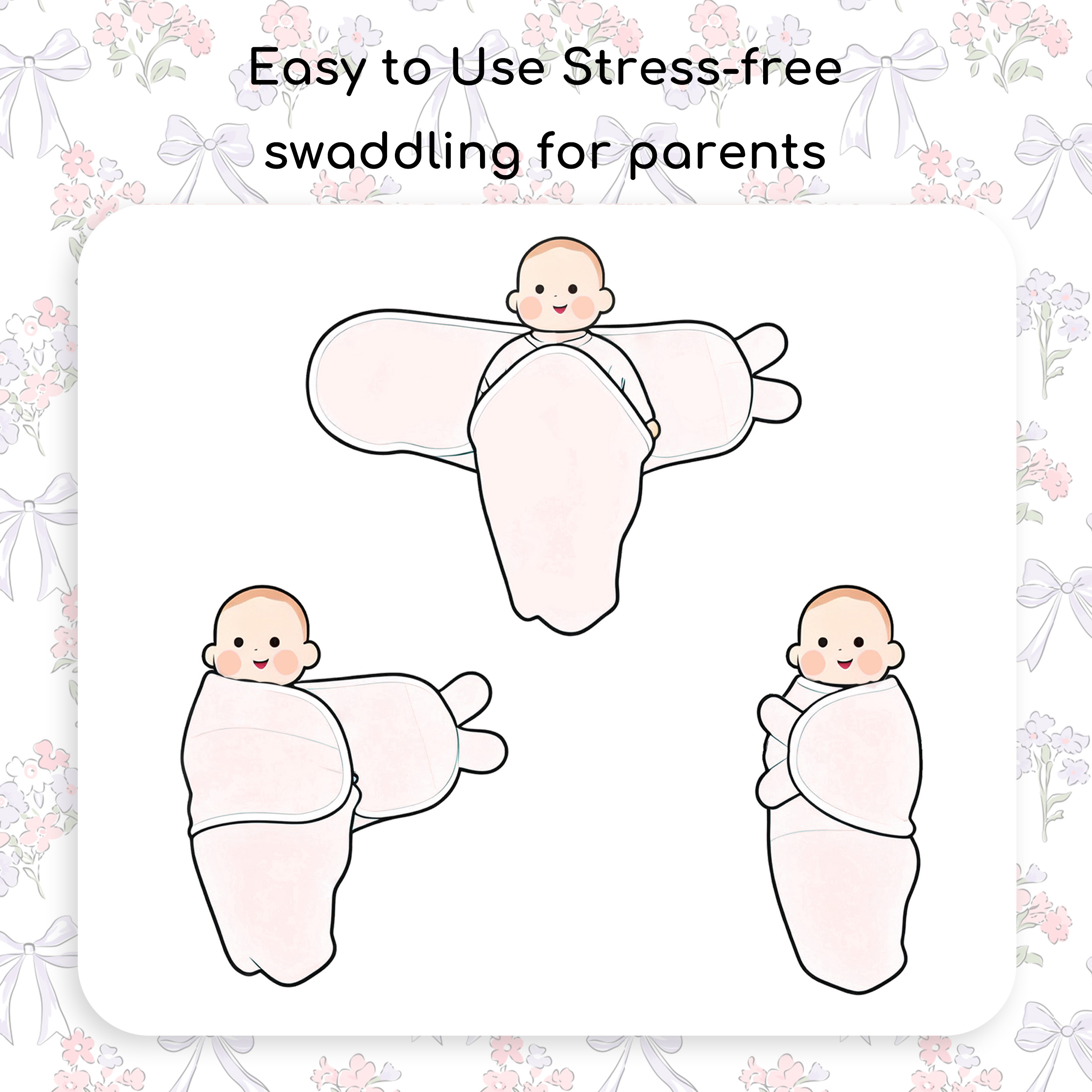 Lilac Bow & Butterfly | Baby Swaddle 2-Pack | 0-3 Months