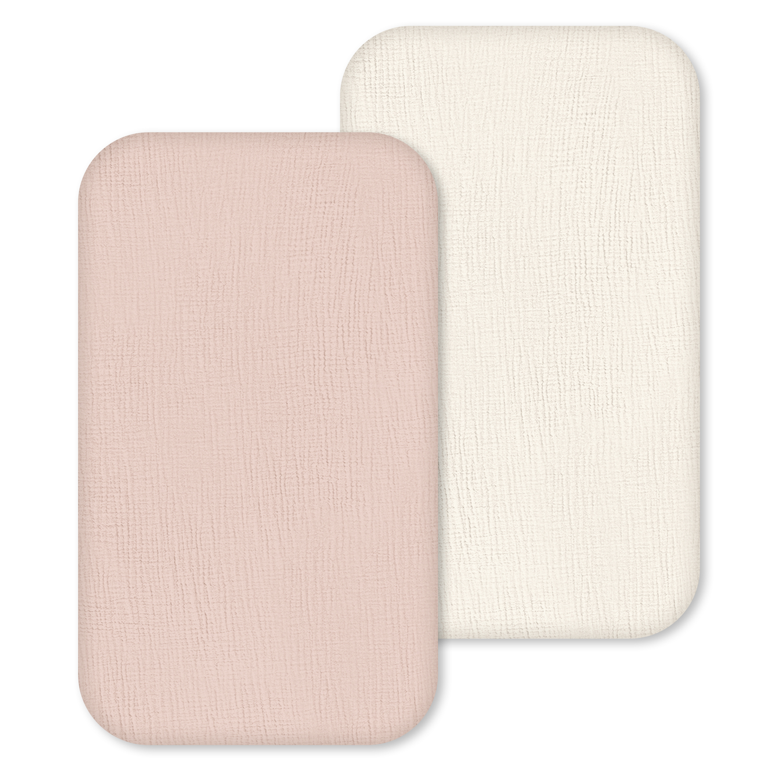 Elegant Rose Oat | Muslin Bassinet Sheet 2-Pack | 33''*20''