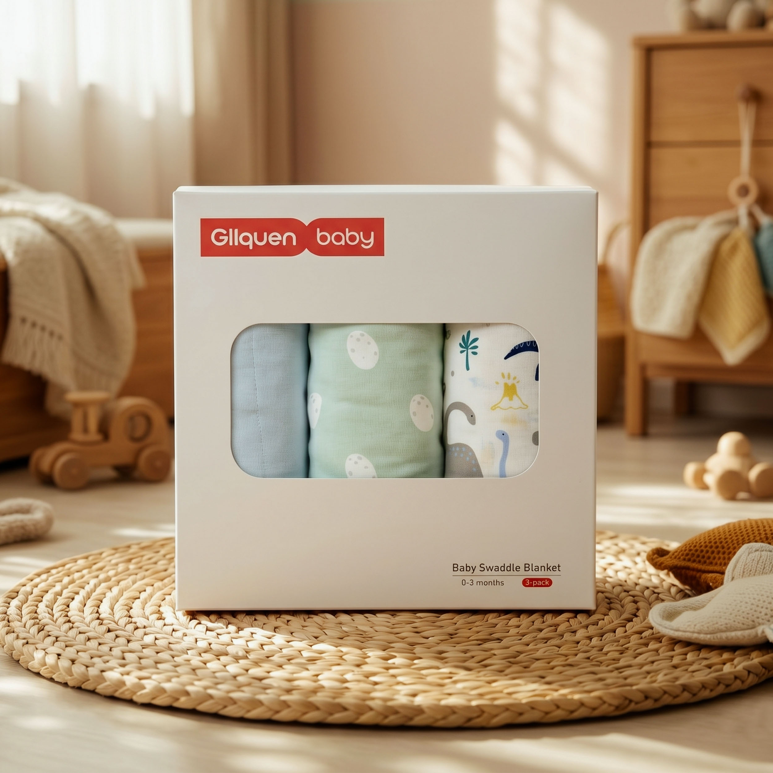 Tropical Dino  Print | Baby Swaddle 3 Pack | 0-3 Months
