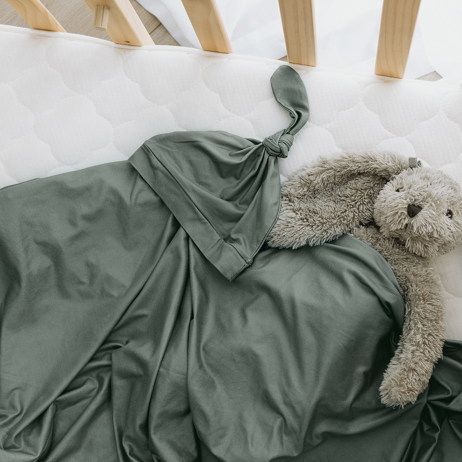 Olive | Baby Swaddle and Hat Set | 33.5*43inch