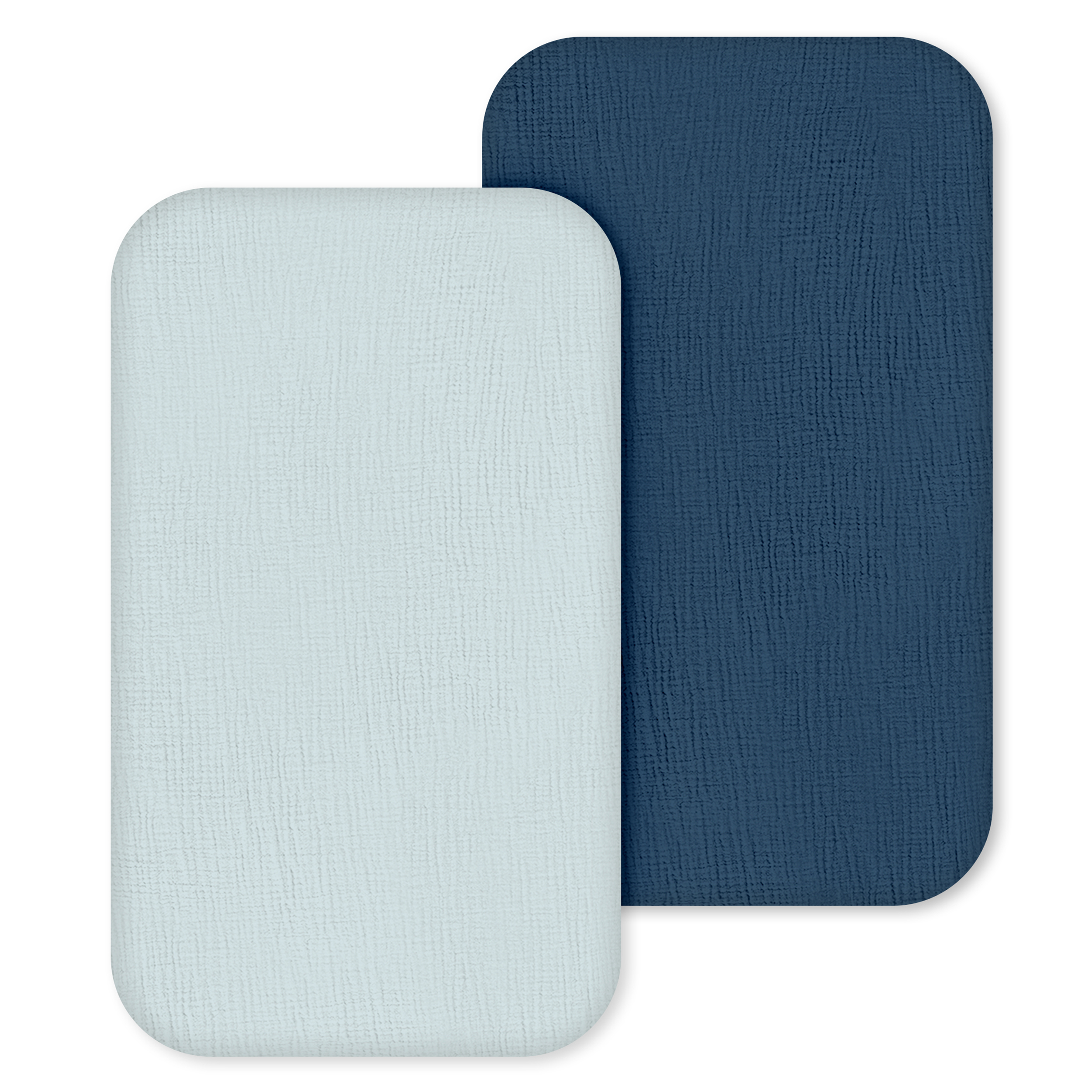 Blue Sea Serenity | Muslin Bassinet Sheet 2-Pack | 33''*20''