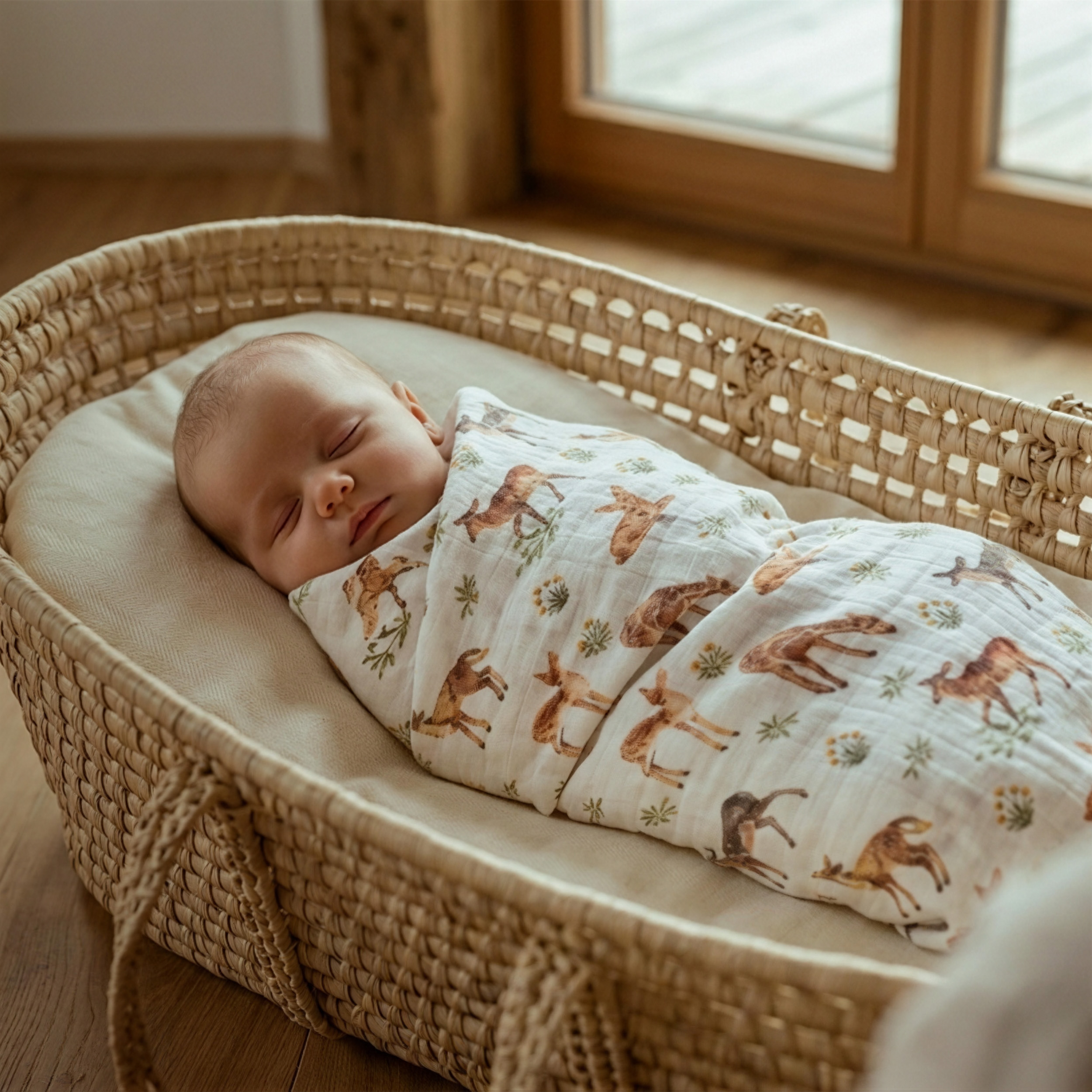 Muslin Swaddle Blankets 4-Pack | 35"x40" | Fawn & Wildflowers