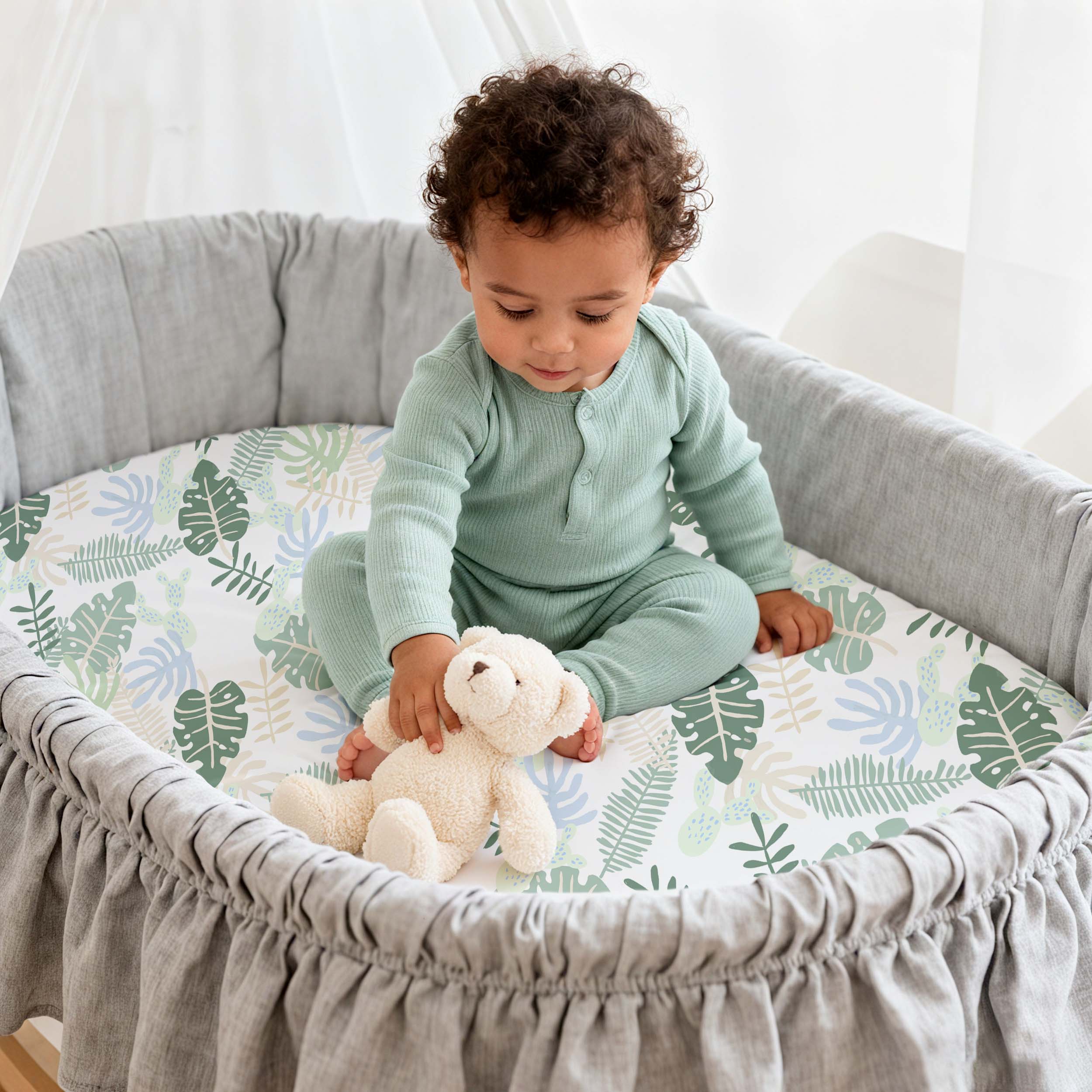 The Summer of Monstera | Bassinet Sheets 3-Pack | 17*33''