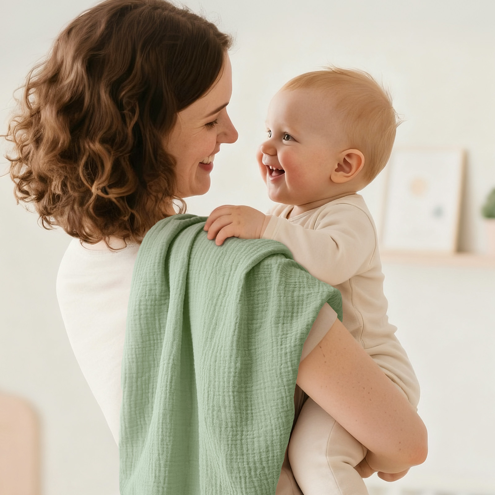 Muslin Swaddle Blankets 5-Pack | 23.5"x23.5" | Verdant Tide